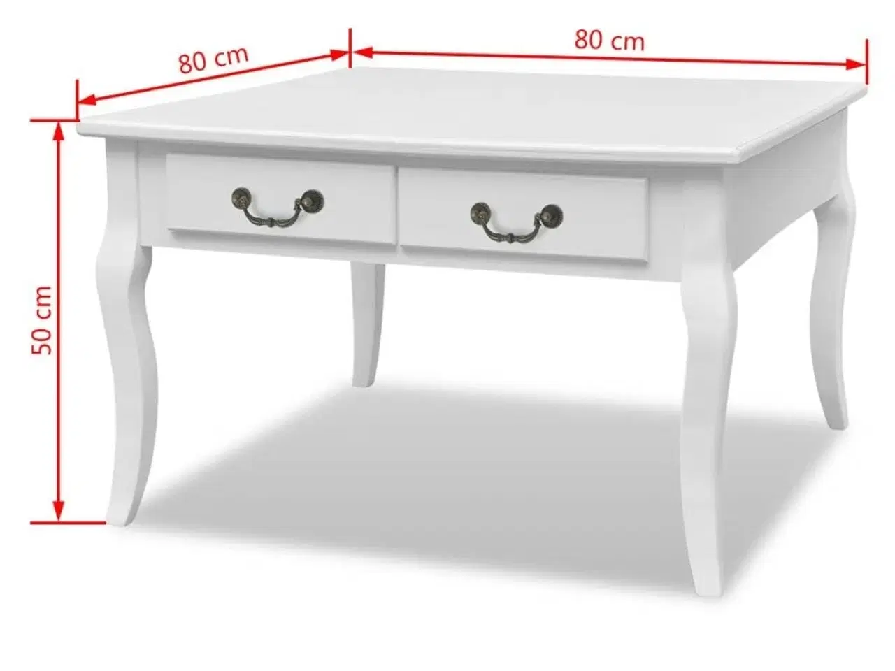 Billede 7 - Sofabord med 4 skuffer hvid