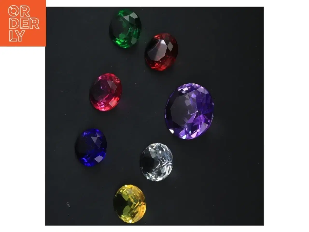 Billede 4 - Flerfarvede dekorative krystalsten (str. 6x3&4,5x2,5 cm)