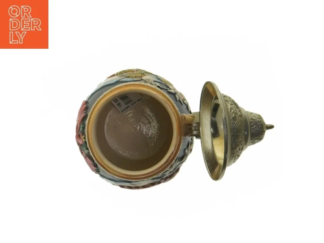 Billede 3 - Tysk keramisk ølkrus med låg (str. 16 cm)