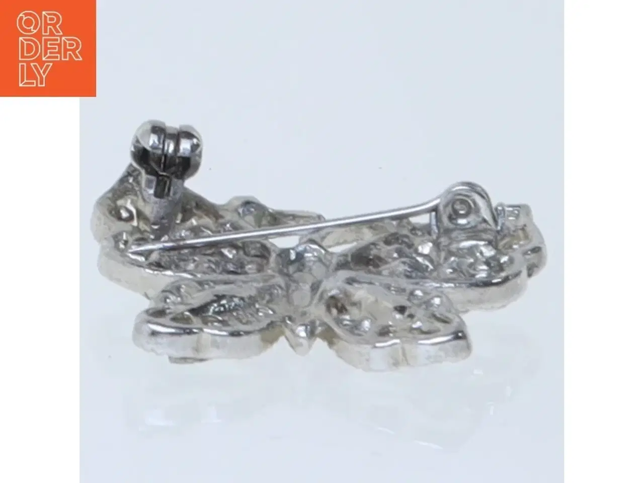 Billede 2 - Sommerfugle broche med rhinsten (str. 3 cm)