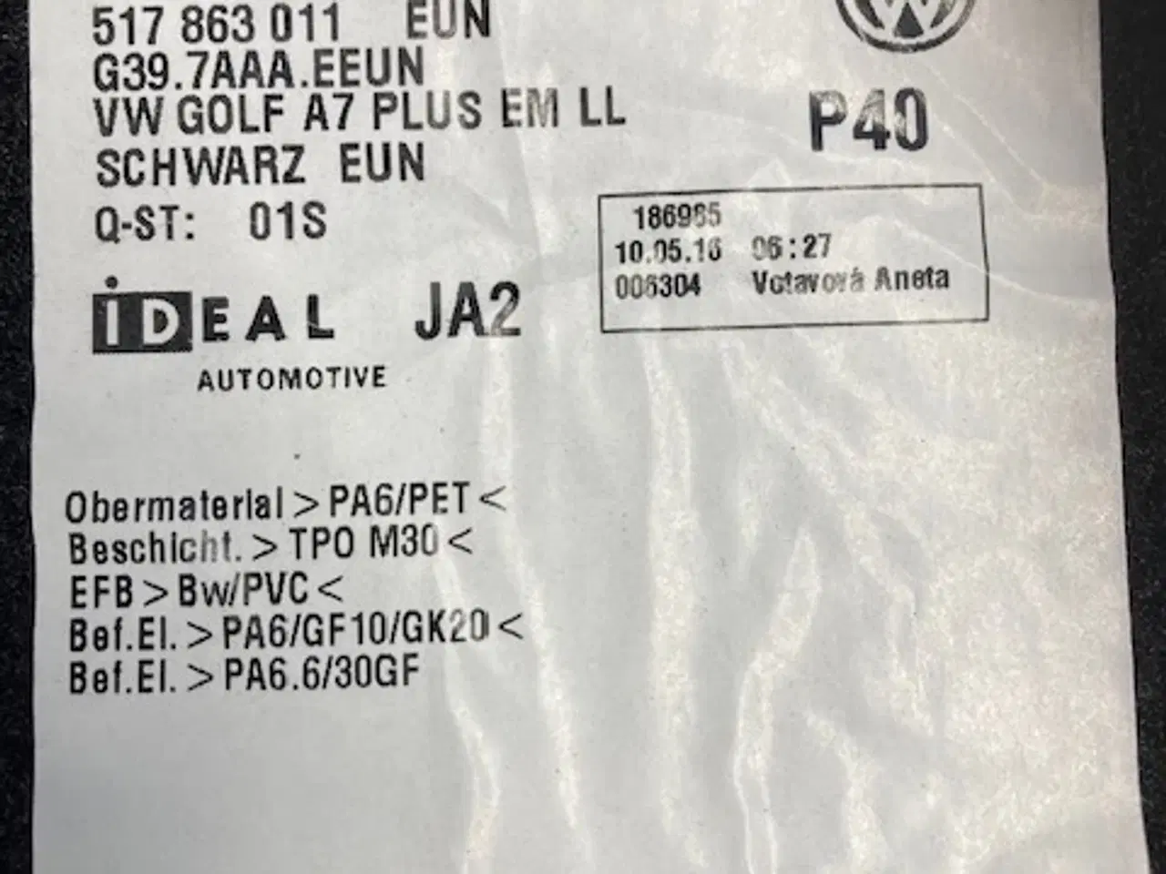 Billede 2 - Bundmåtter til VW sportsvan 1,4 -2016