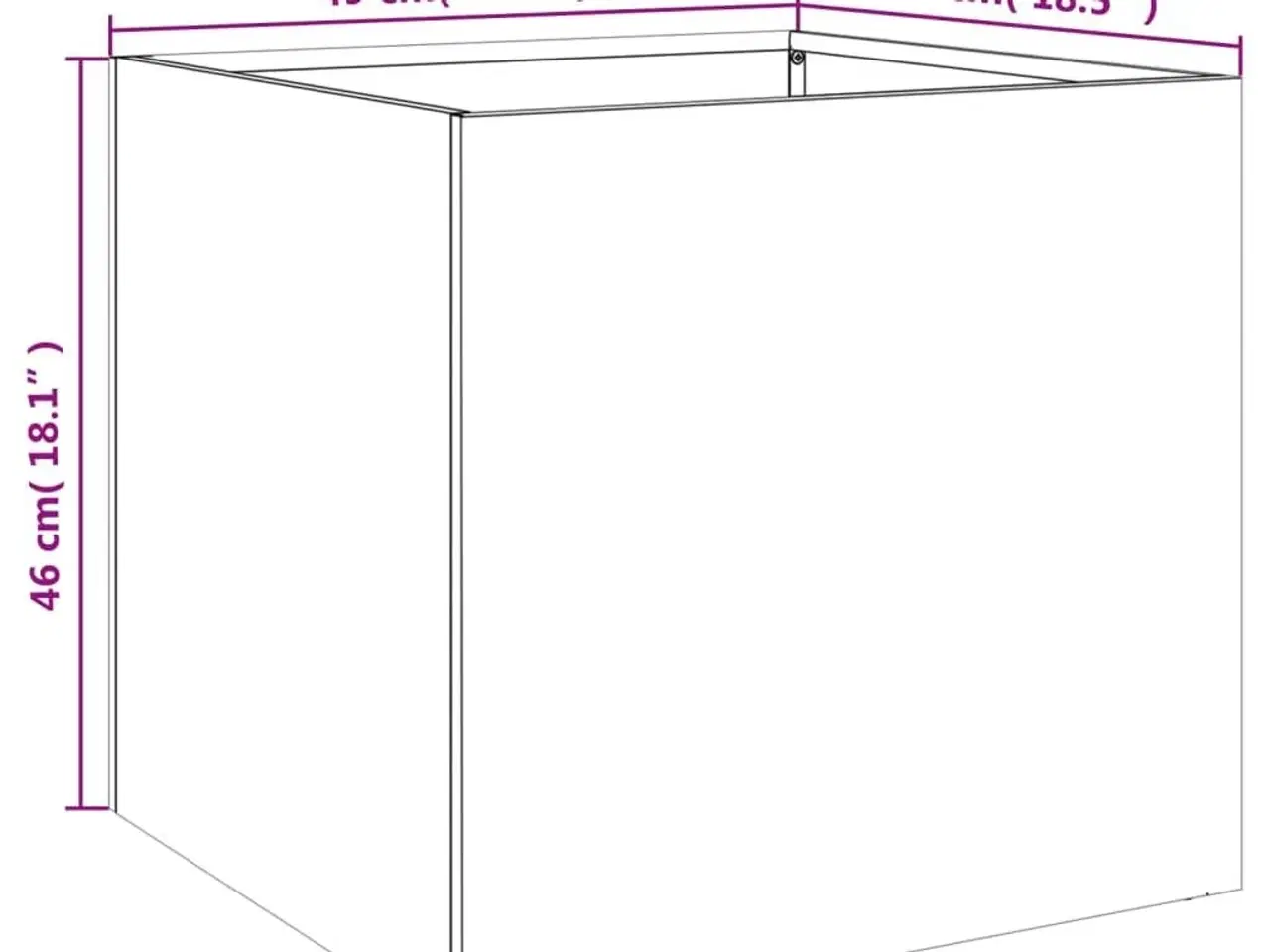Billede 10 - Plantekasser 2 stk. 49x47x46 cm stål sort