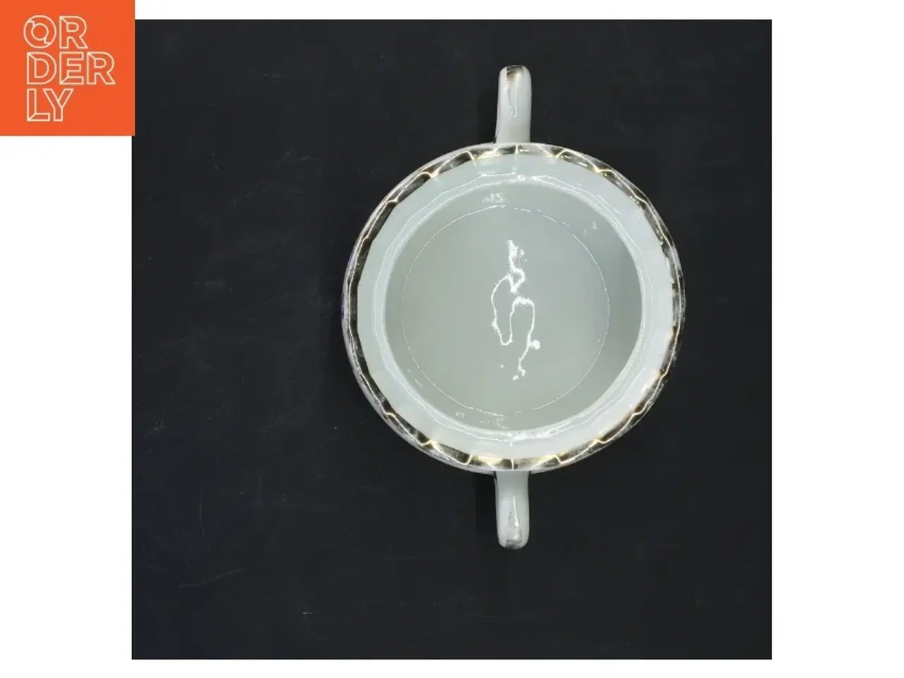 Billede 3 - Porcelænsskål med håndtag og blomstermotiv fra B & G Decor (str. 16x7x11 cm)