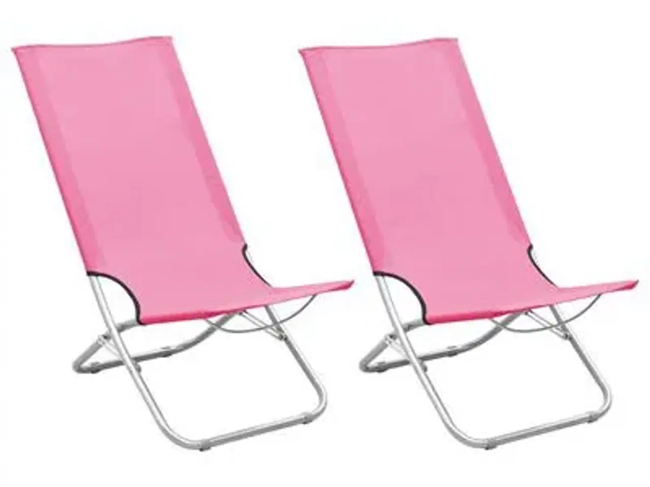 Billede 1 - vidaXL foldbare strandstole 2 stk. stof pink