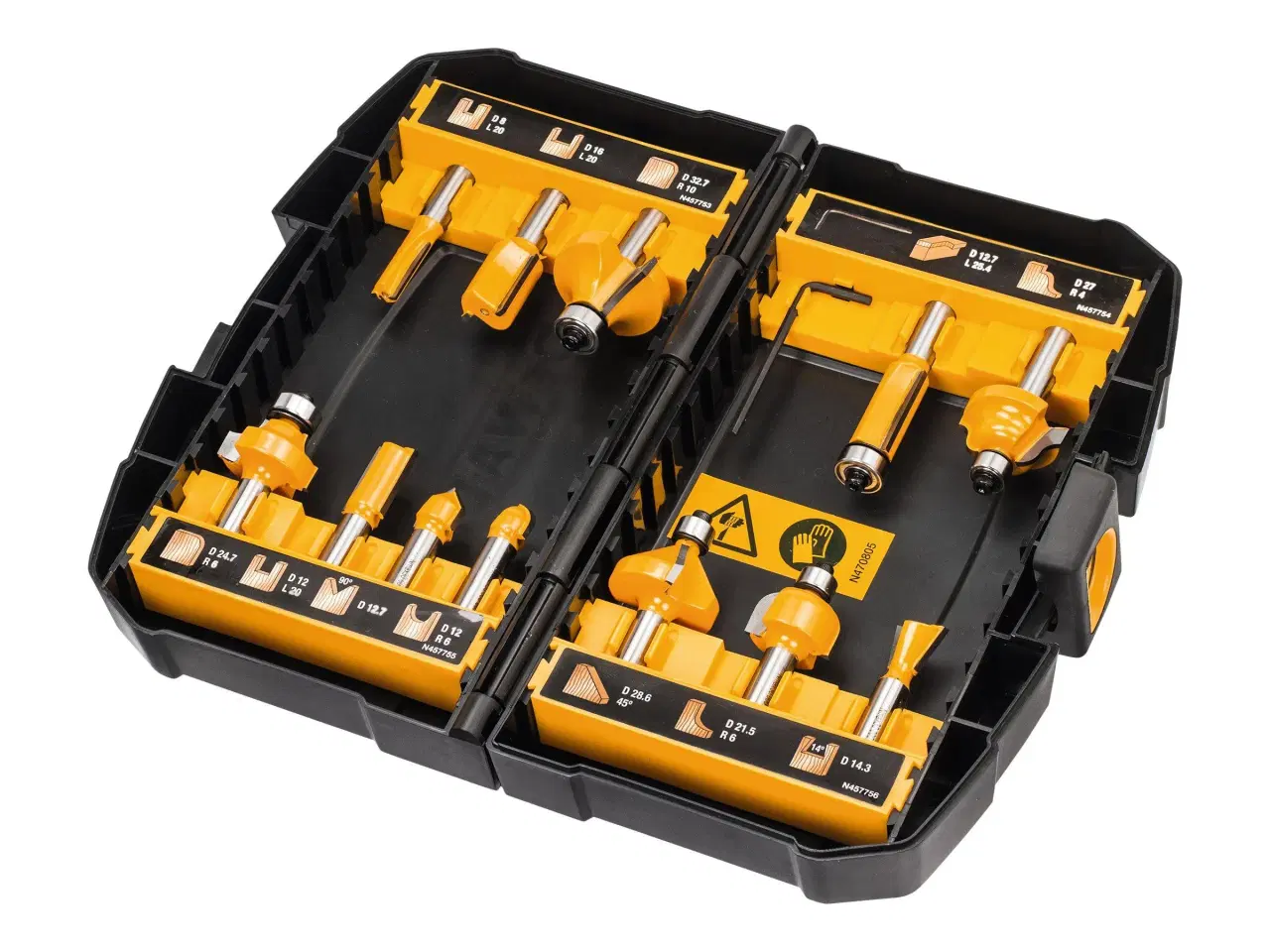 Billede 2 - Fræserbits sæt DeWALT DT90016-QZ – 12 dele, 8 mm