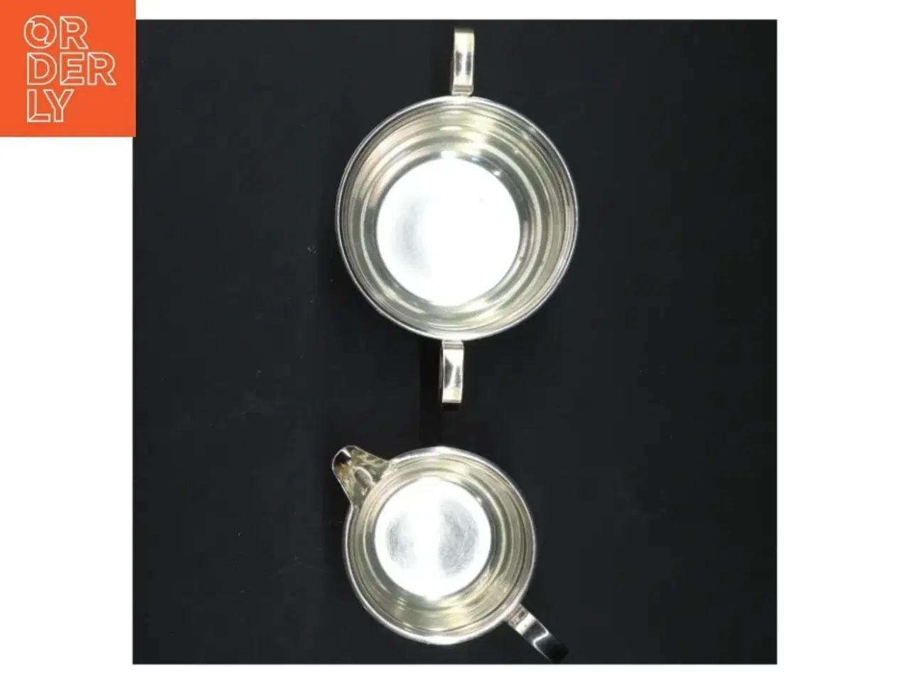 Billede 5 - Sæt af to sølvfarvet kande og skål (str. Ø 10 cm ø 8 cm)