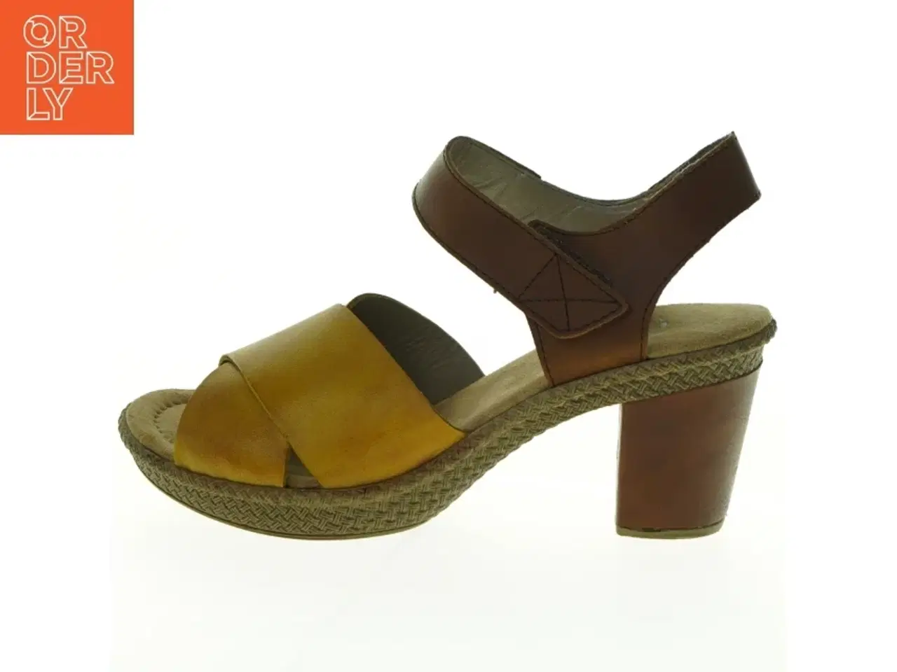 Billede 1 - Lædersandaler med hæl fra Rieker (str. 37)