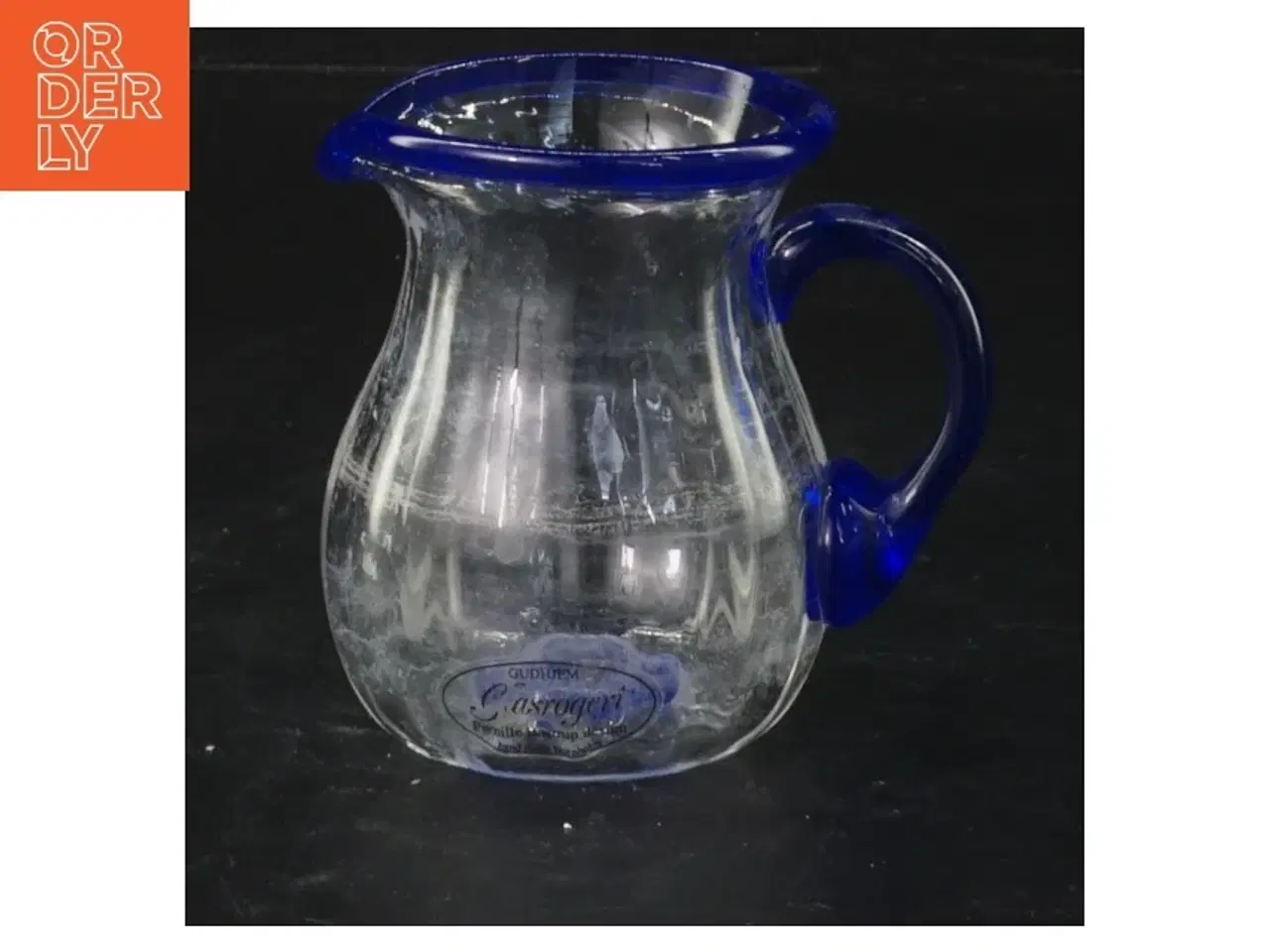 Billede 3 - To glas kander med blå kant fra Guidlum (str. 11 cm. og 8 cm)