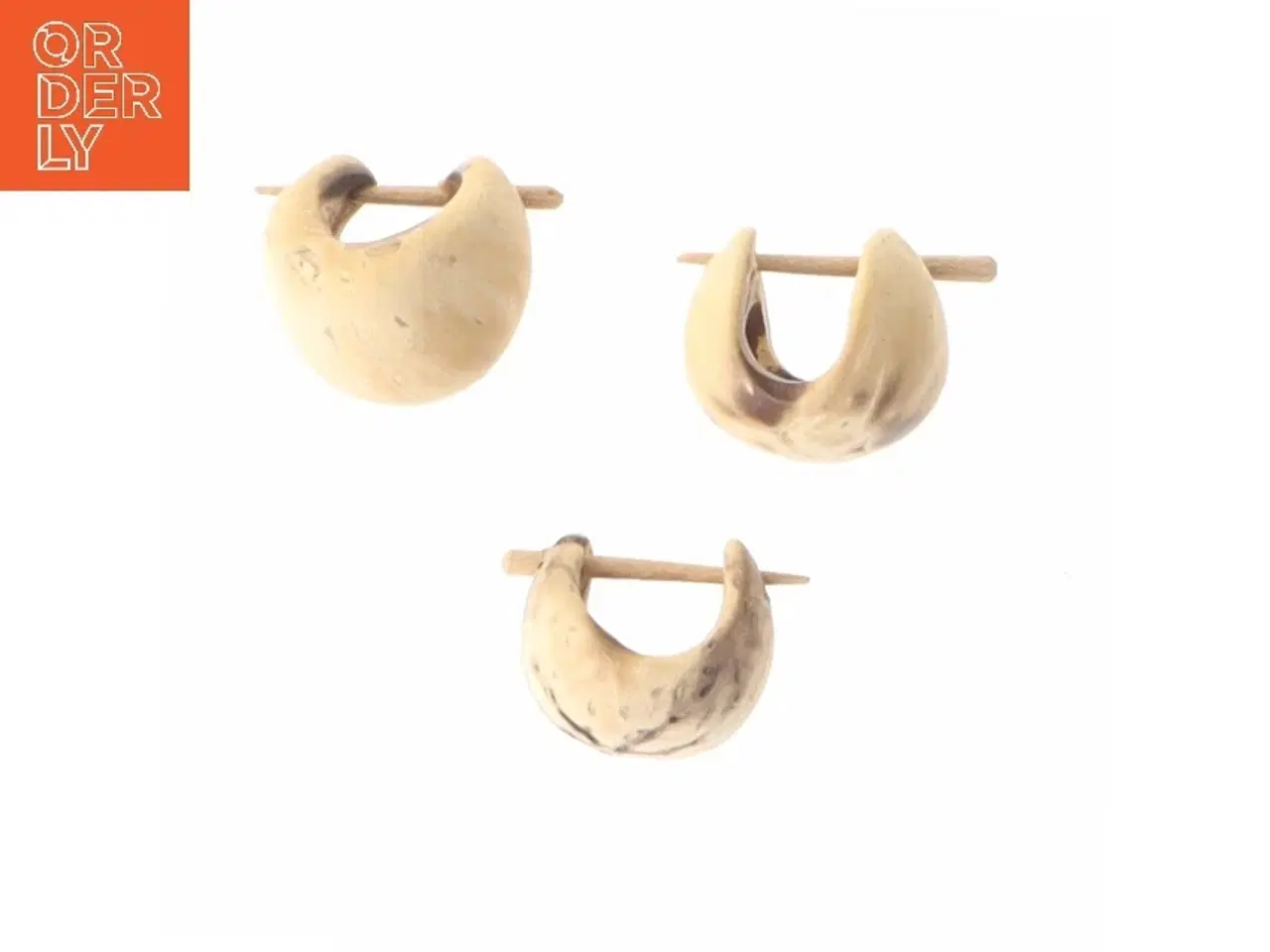 Billede 2 - Vintage træøreringe (str. Ø 1,5 cm)