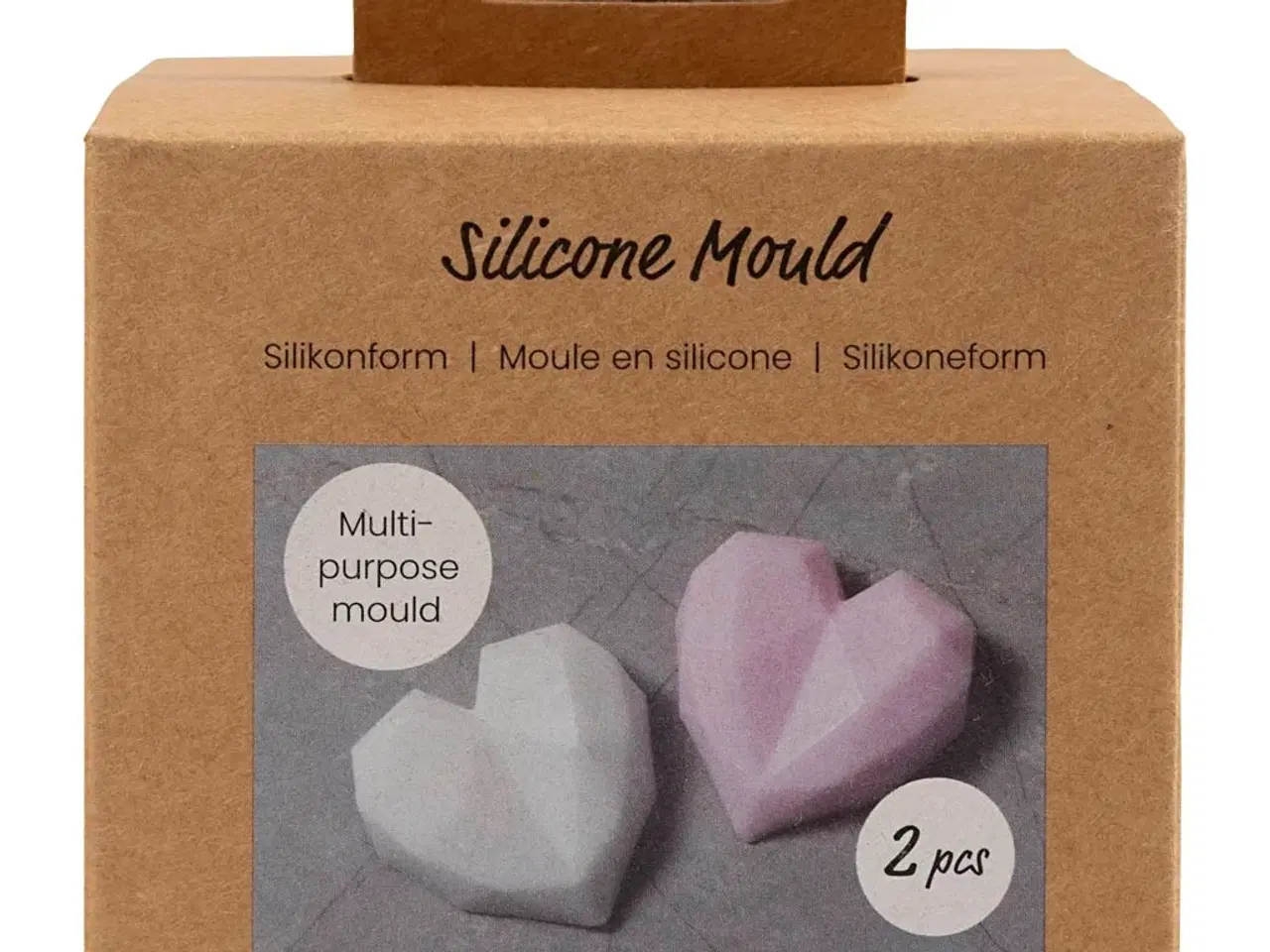 Billede 1 - Silikoneform, Facethjerte, H: 2 cm, L: 6 cm, B: 5,8 cm, 2stk./ 1 pk.