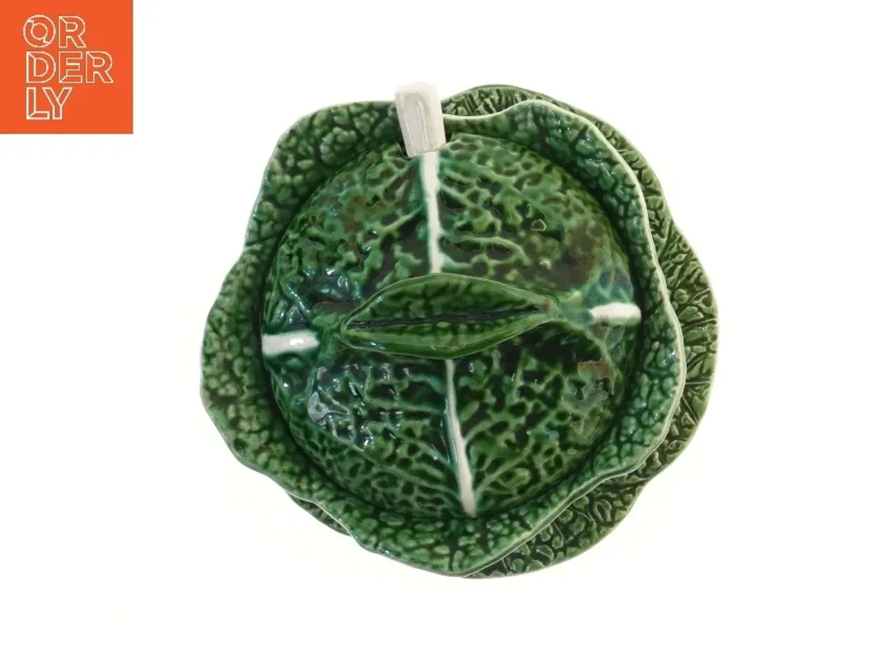 Billede 3 - Kålhoved terrin med låg og ske (str. Ø 21x26 cm)