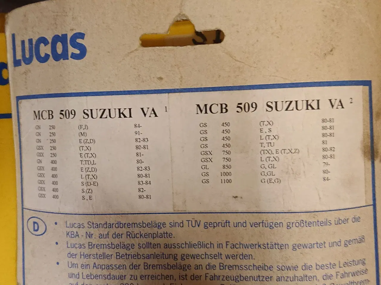 Billede 3 -  Br klodser Suzuki GSX  m flere 