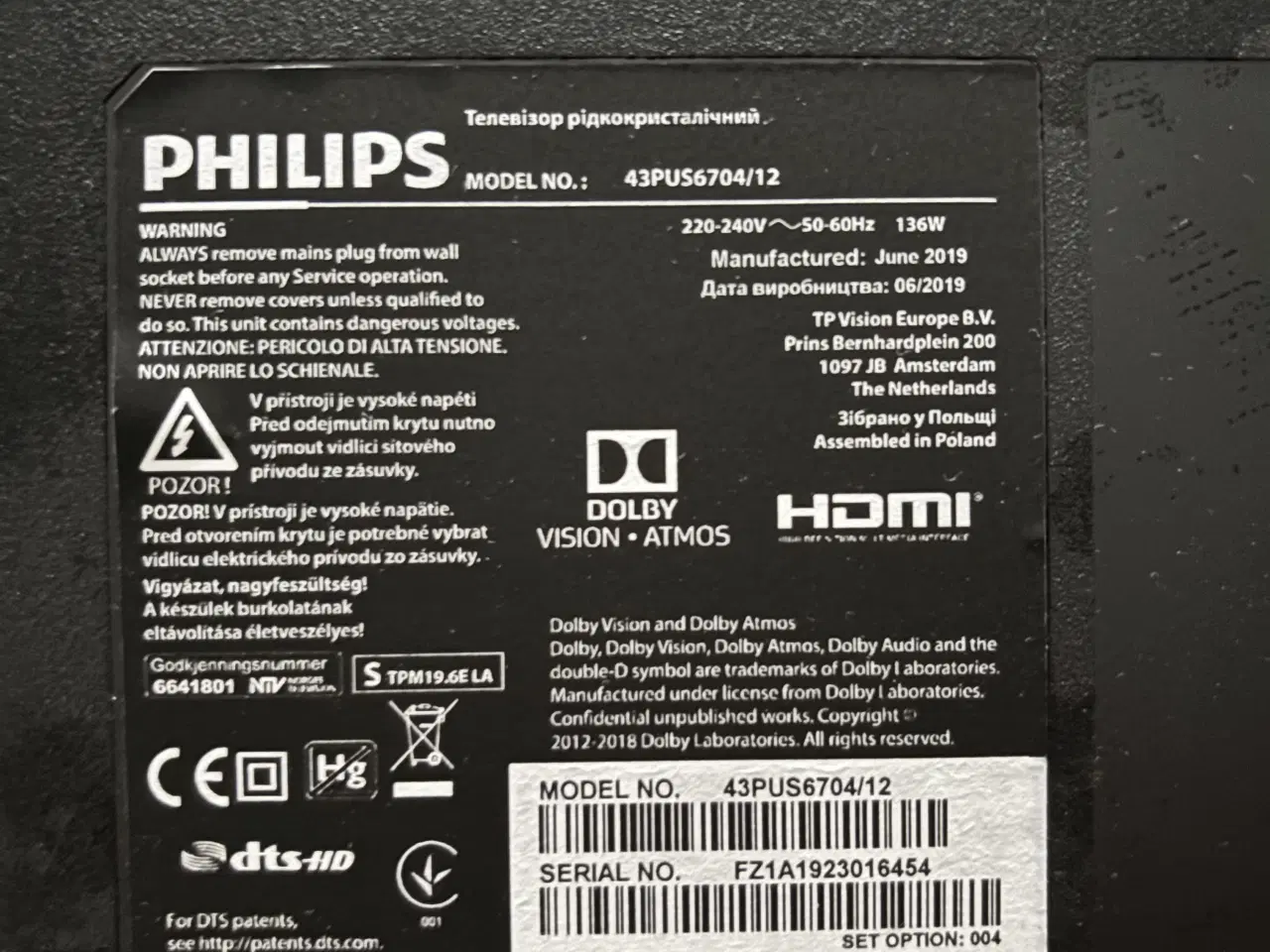 Billede 5 - Philips 43” 4K Smart TV med Ambilight (Dolby Visio