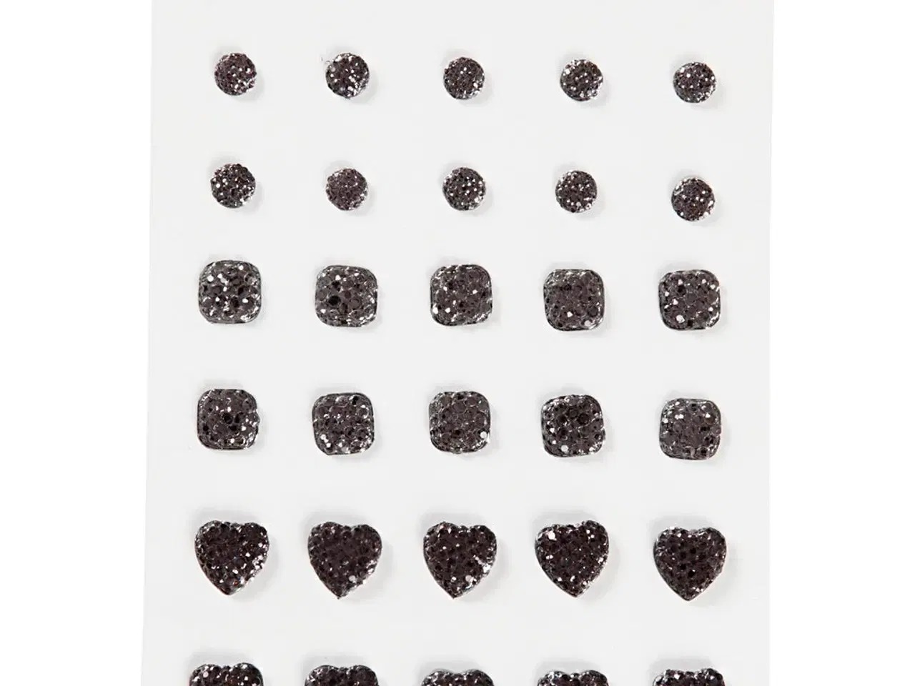 Billede 1 - Selvklæbende Rhinsten - 35 stk. i Sort, 3 Former