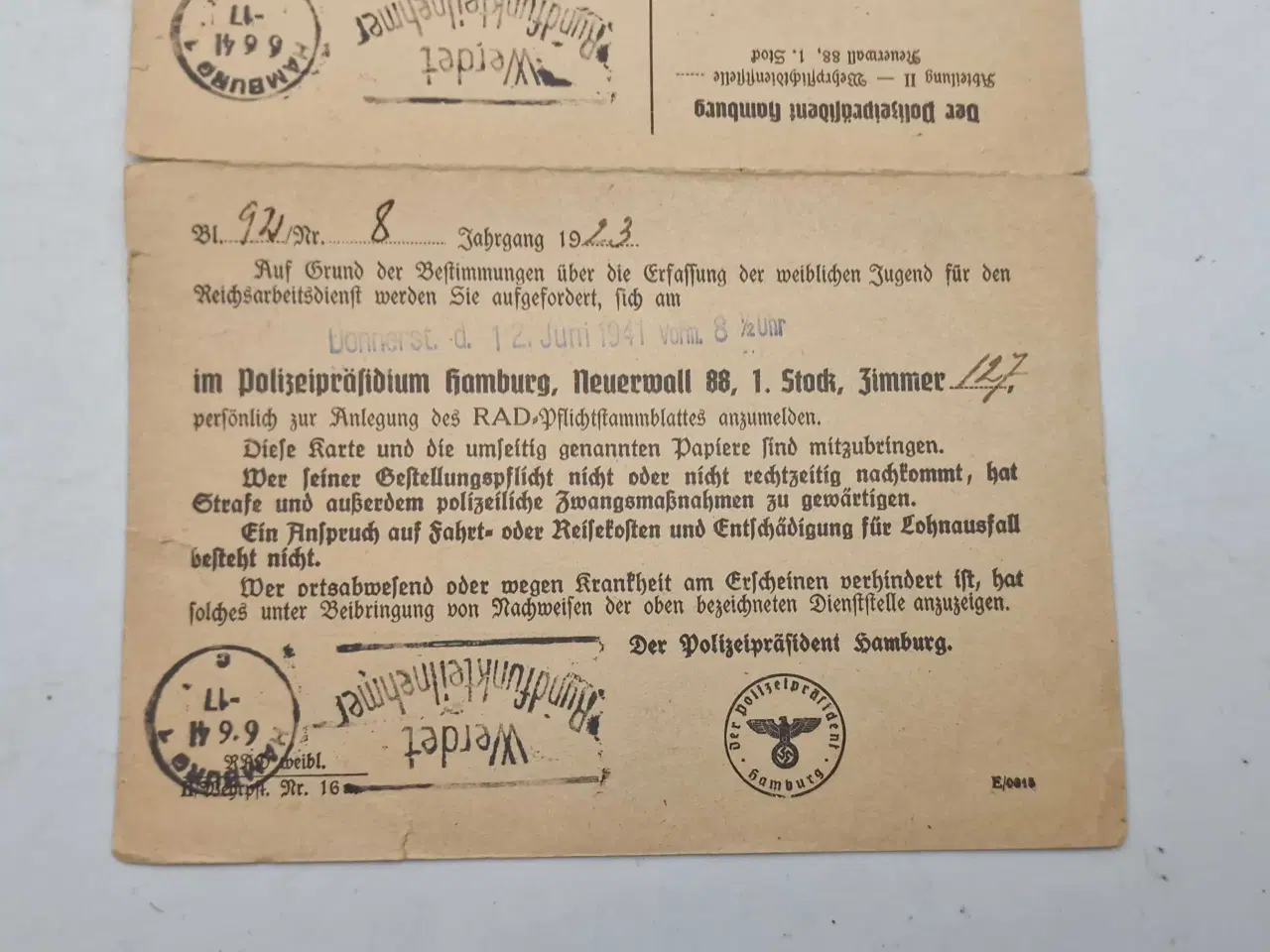 Billede 6 - WW2 - Lot, Arbeitsbuch + 5 dokumenter