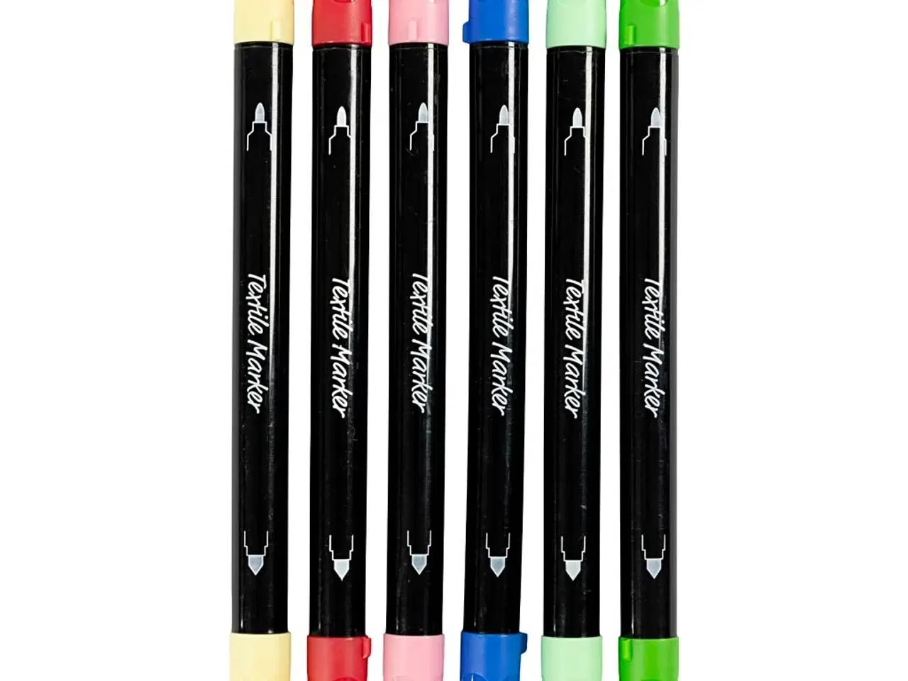 Billede 1 - Tekstiltusch, streg 2,3+3,6 mm, ass. farver, 6 stk./ 1 pk.