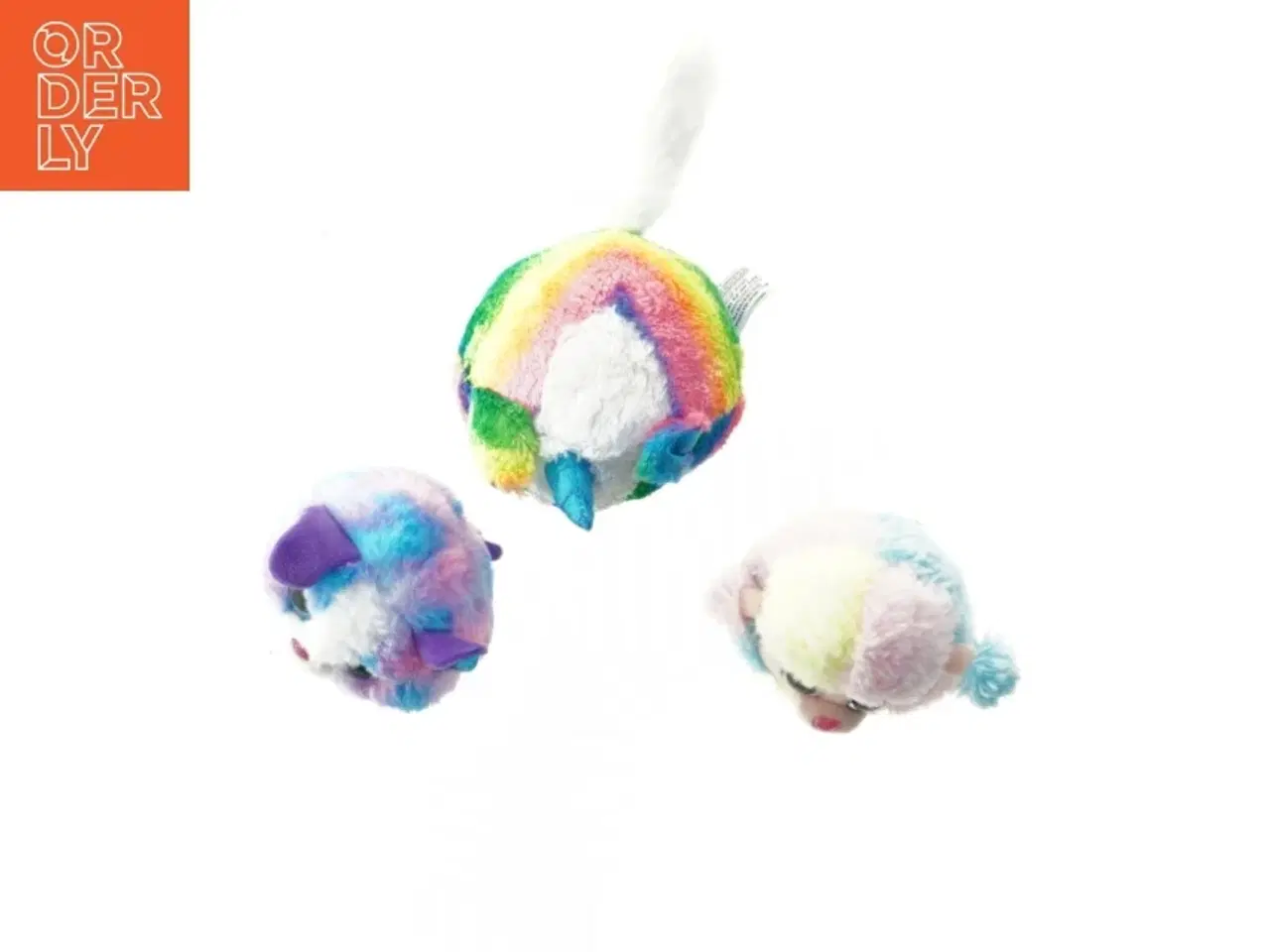 Billede 2 - Plysdyr med regnbuefarver fra Typuff (str. 10 cm)