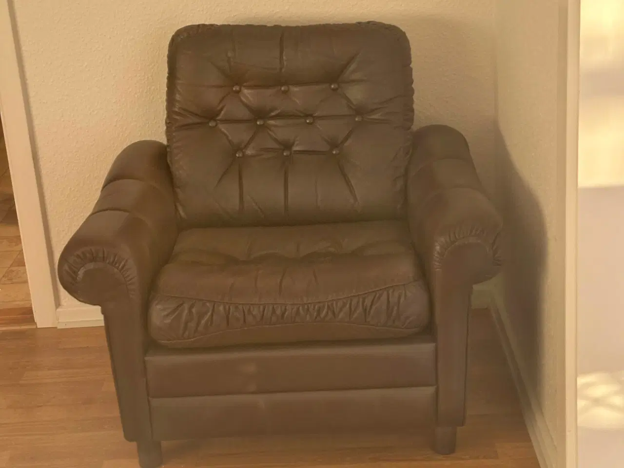 Billede 1 - Stol / Lænestol/ Loungestol i læder