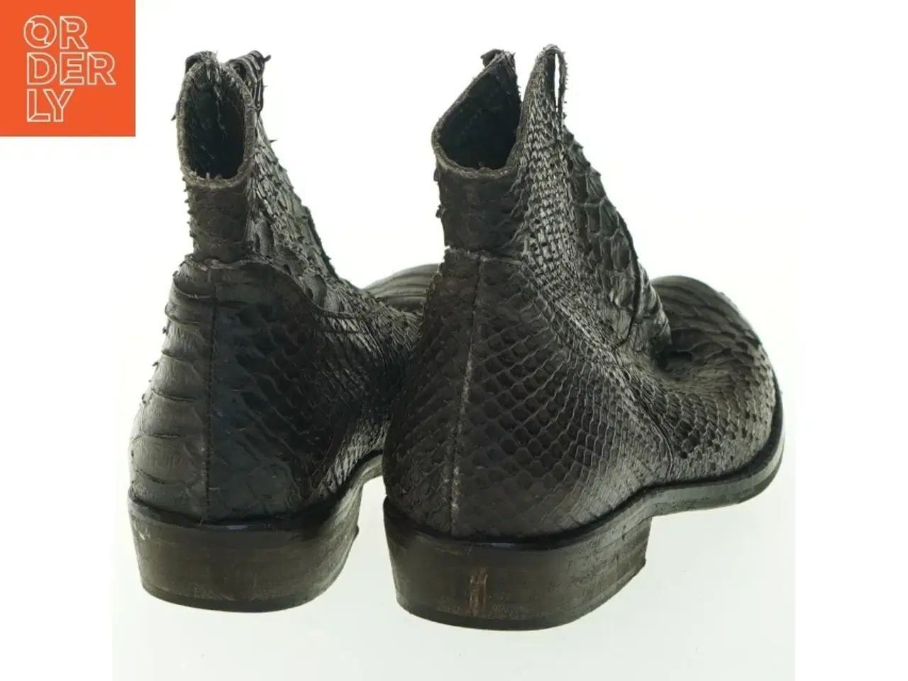 Billede 5 - Brune læderstøvler med krybdyr-mønster fra Bonpoint (str. 33 )