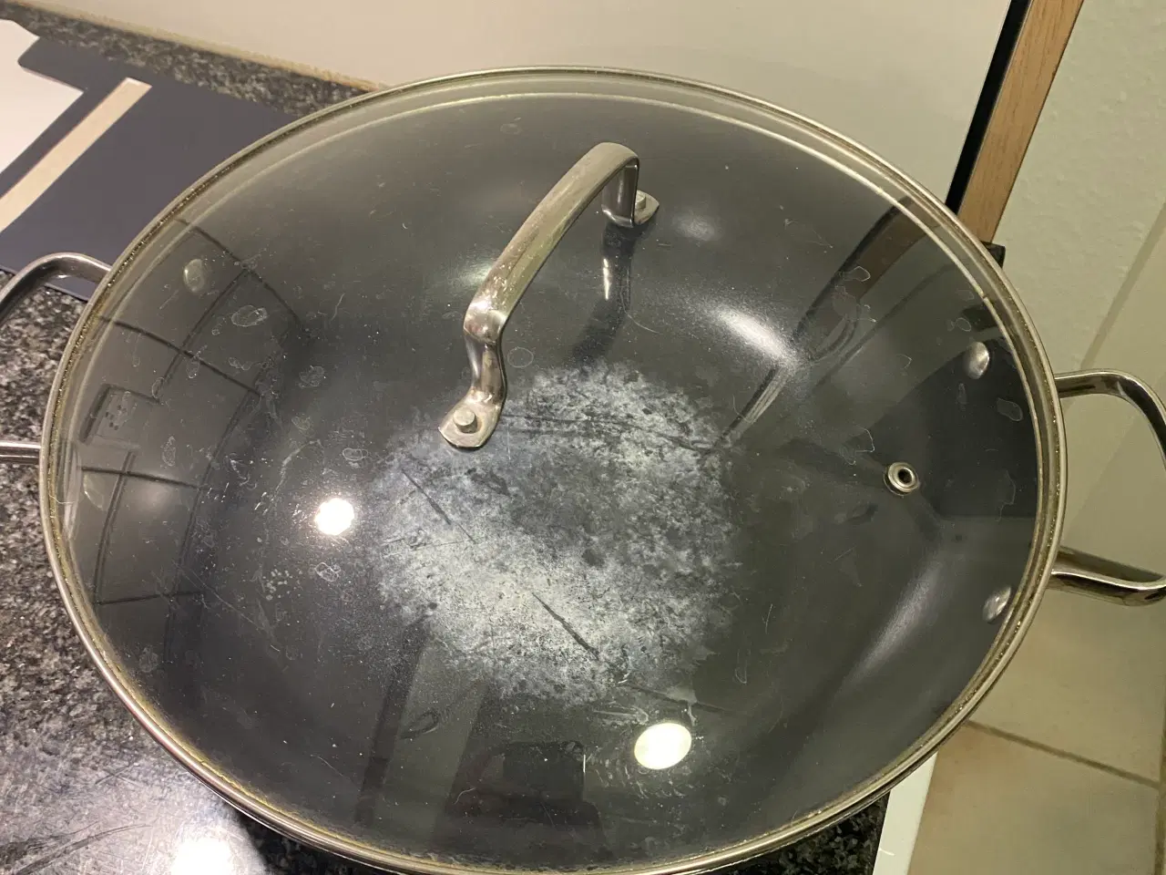 Billede 3 - Stor wokgryde med glaslåg 