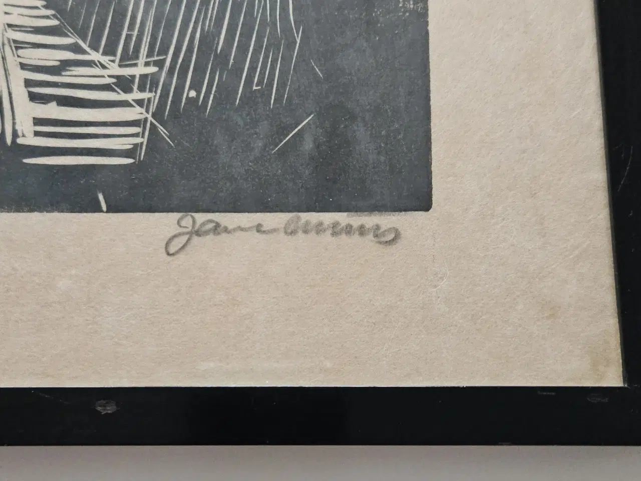 Billede 2 - Originalt grafisk kunstværk – signeret Jane Auring