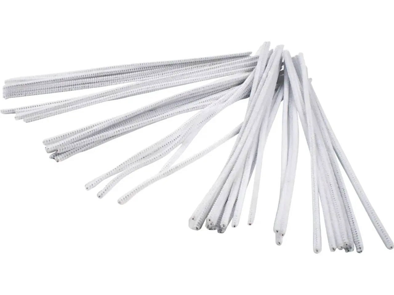 Billede 1 - Chenille, L: 30 cm, tykkelse 6 mm, hvid, 50stk./ 1 pk.