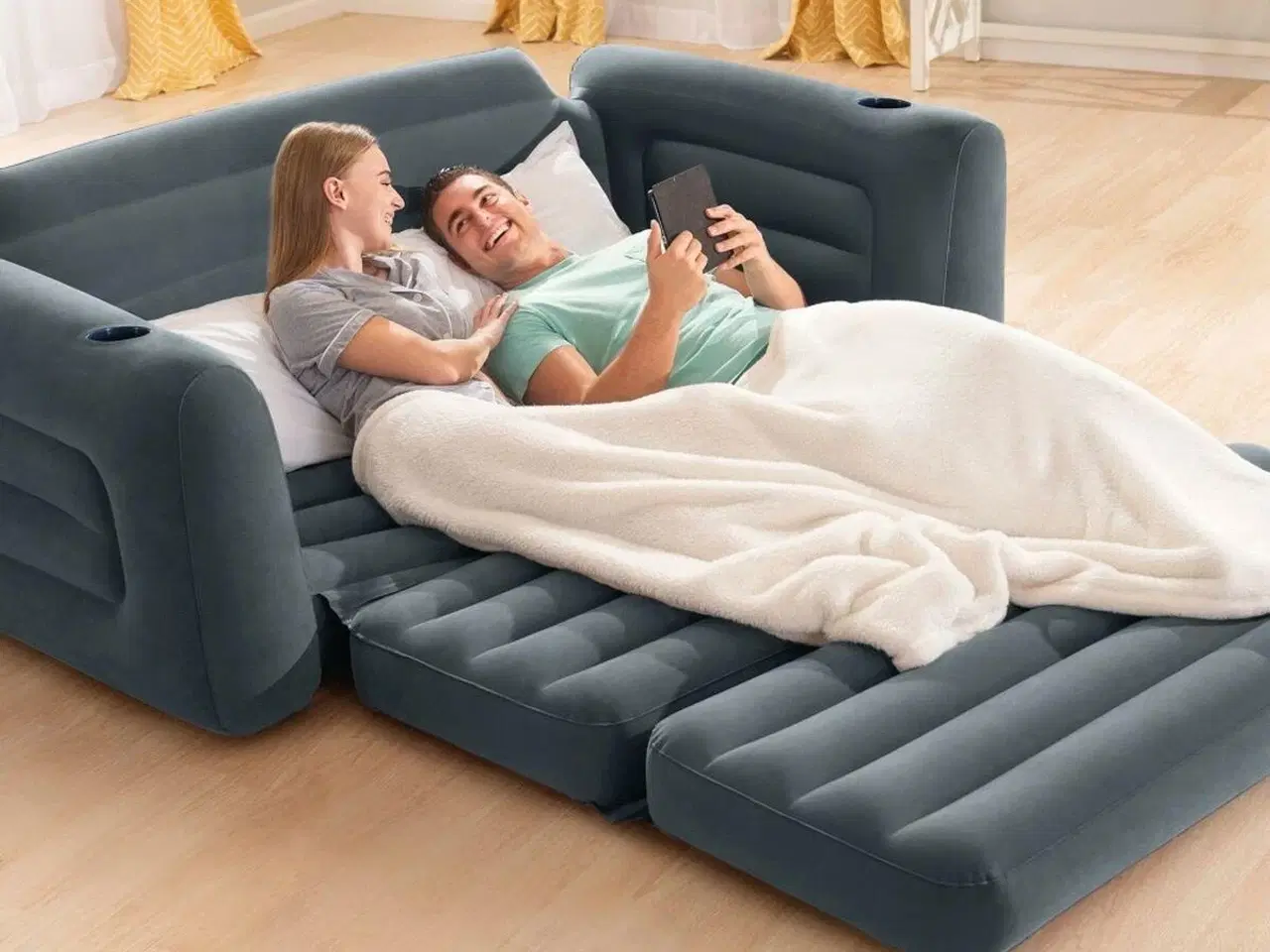 Billede 2 - Oppustelig sovesofa Intex Pull-Out 203 × 66 × 224 cm - grå