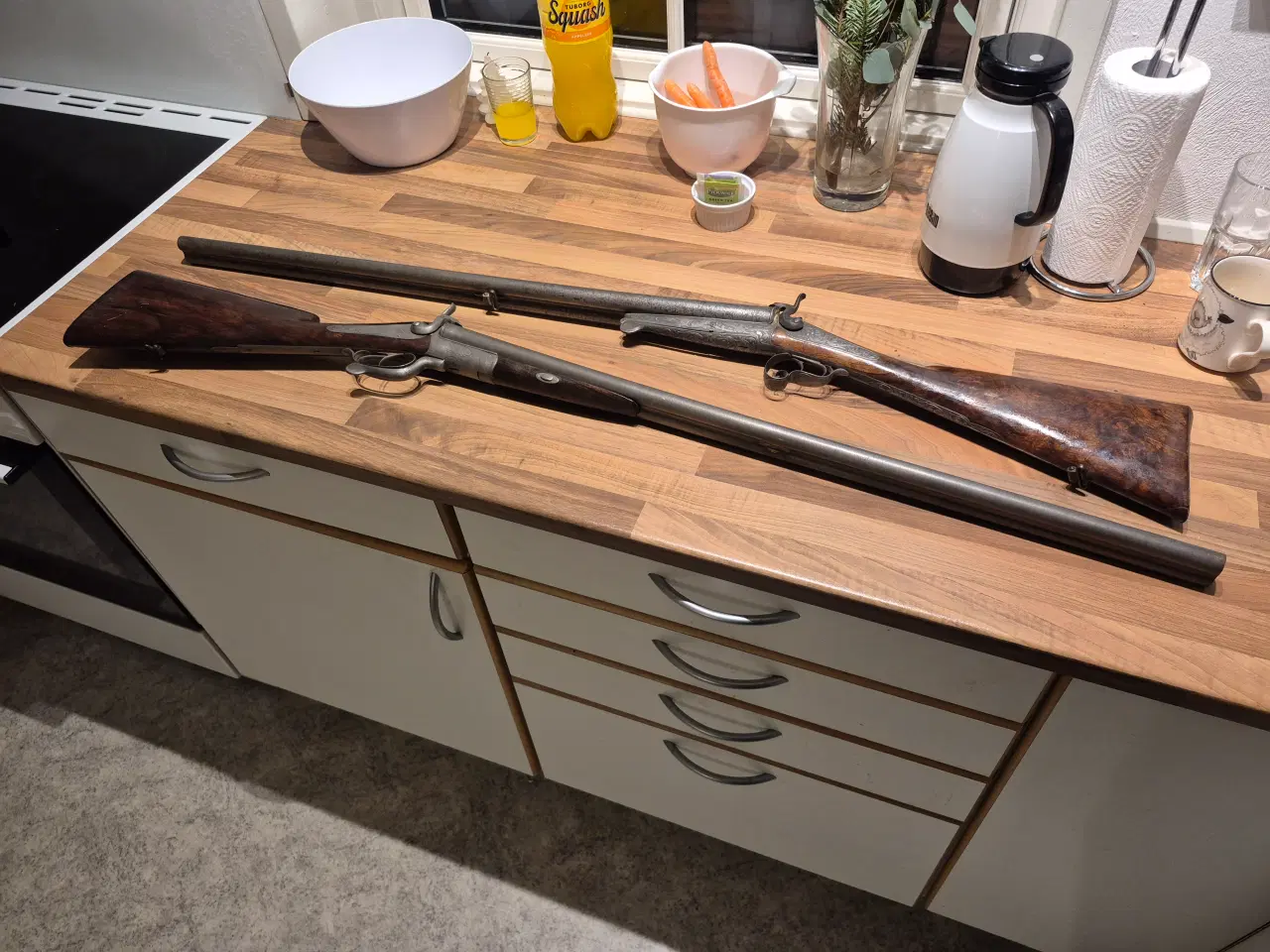 Billede 2 - 2 fine antikke belgiske/hollandske s/s pinfire 12.