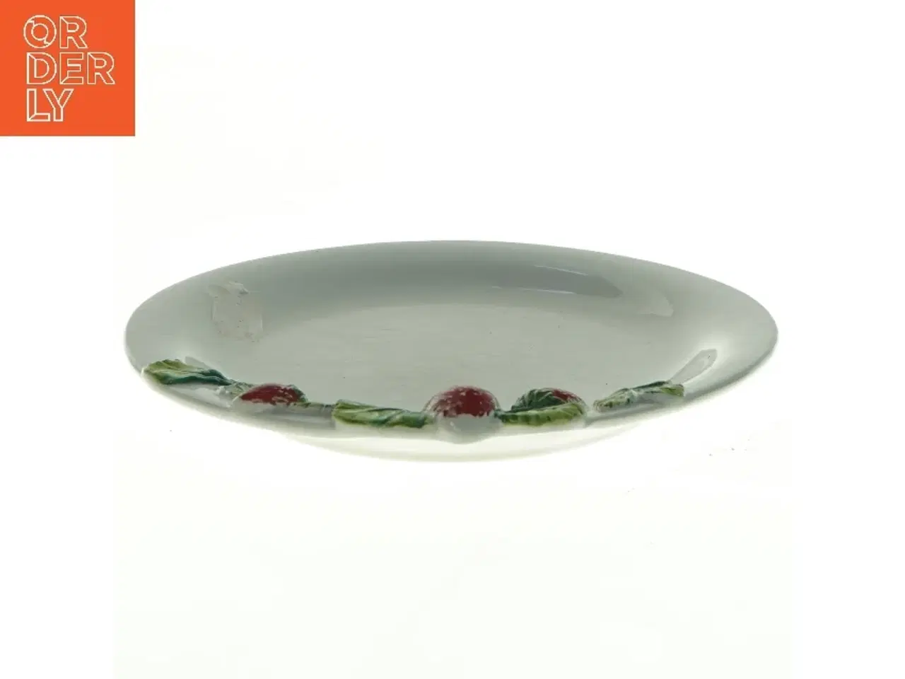 Billede 4 - Dekorativ keramiktallerken med jordbær (str. Diameter 21 cm)