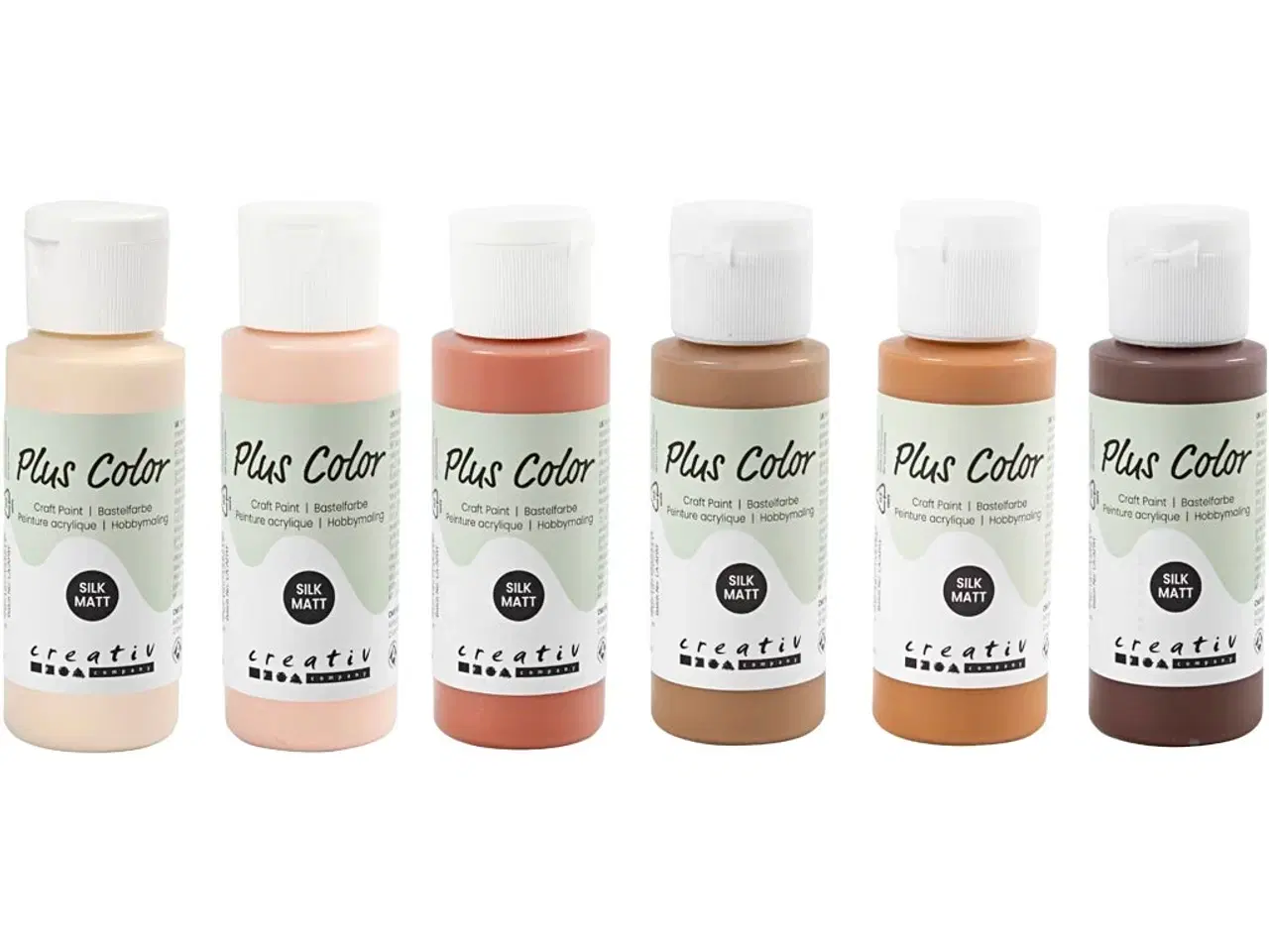 Billede 1 - Plus Color Hobbymaling, ass. farver, 6x60ml/ 1 pk.