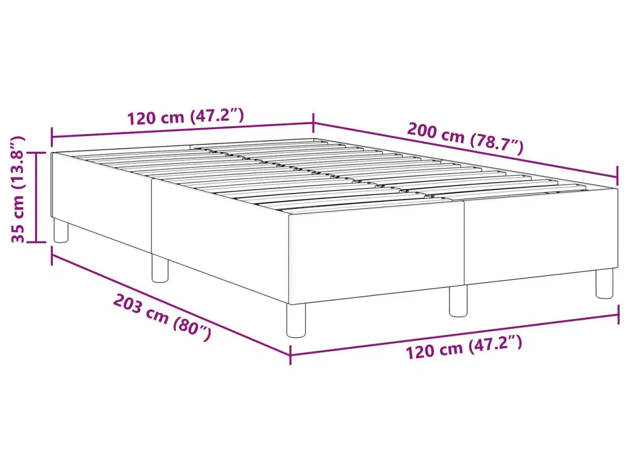 Billede 10 - Kontinentalseng Mørkegrå 120 x 200 cm Corduroy stof