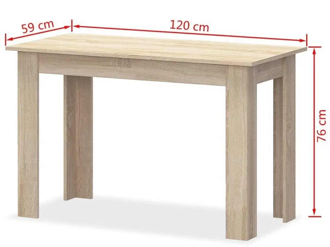 Billede 6 - Spisebord og bænke 3 dele konstrueret træ egetræsfarvet