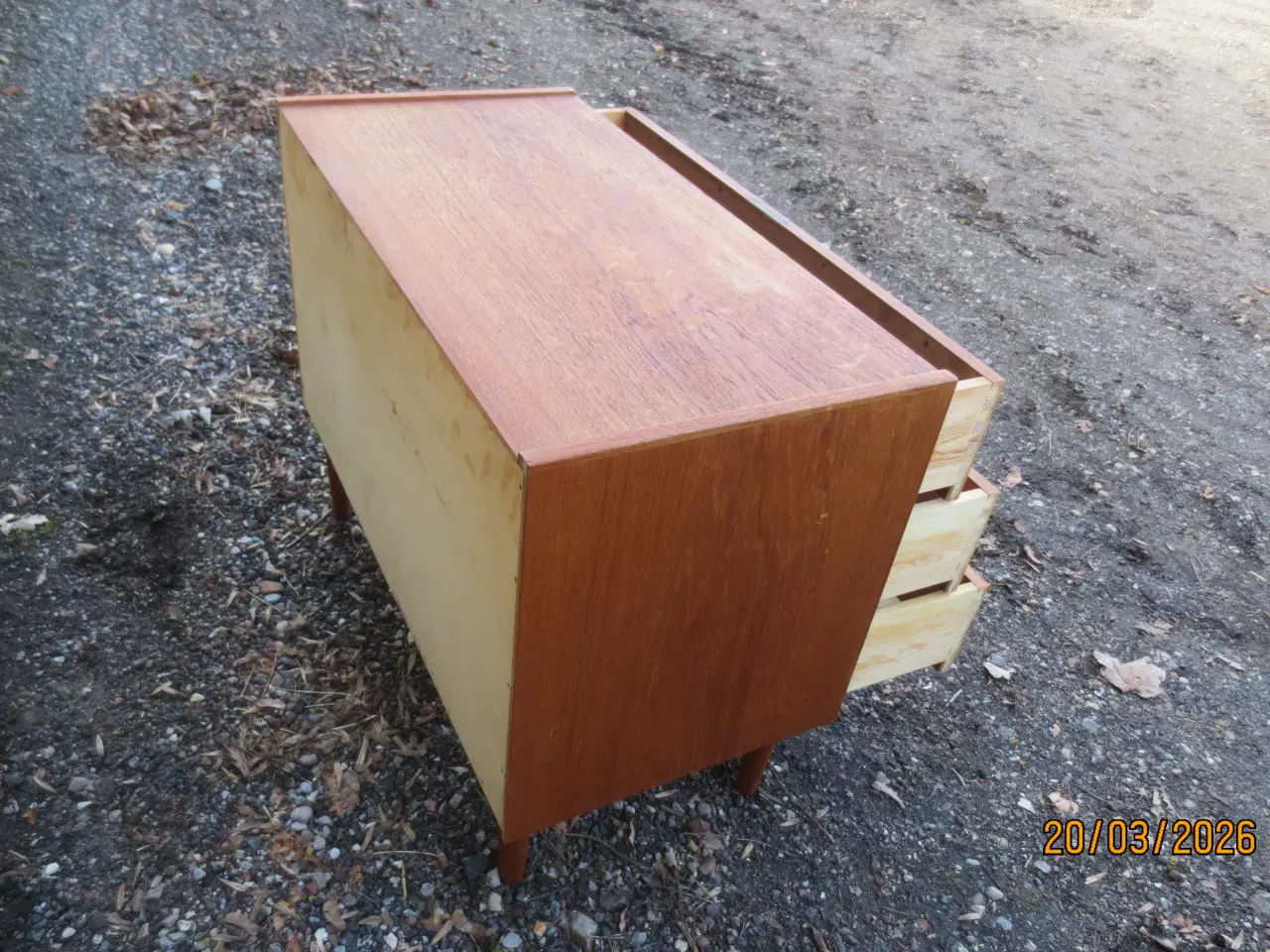 Billede 5 - 1 stk Teak Kommode med 3 skuffer