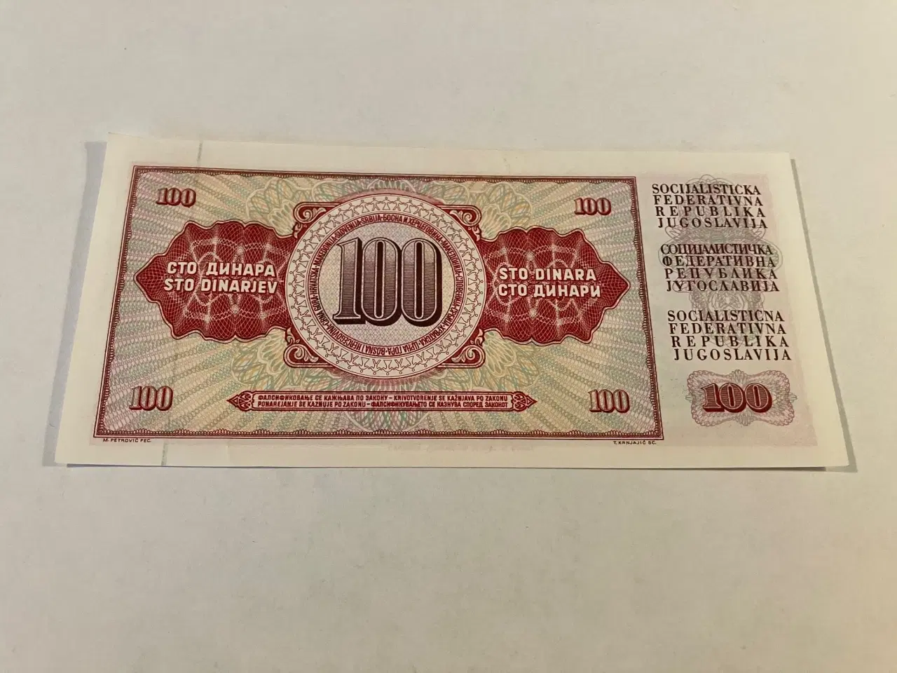 Billede 2 - 100 Dinara 1986 Jugoslavia