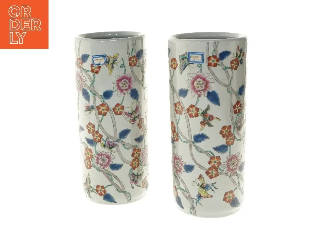 Billede 2 - Dekorative vaser med blomsterdesign (str. Ø 11x29 cm)