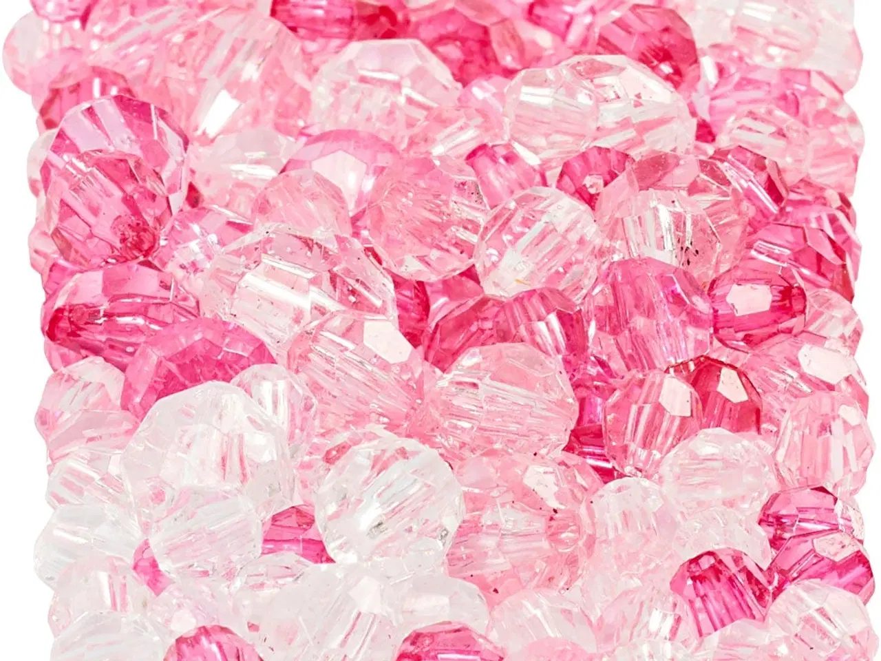 Billede 1 - Facetperler, str. 4-12 mm, hulstr. 1-2,5 mm, ca. 860 stk., pink (081), 250 g/ 1 pk.