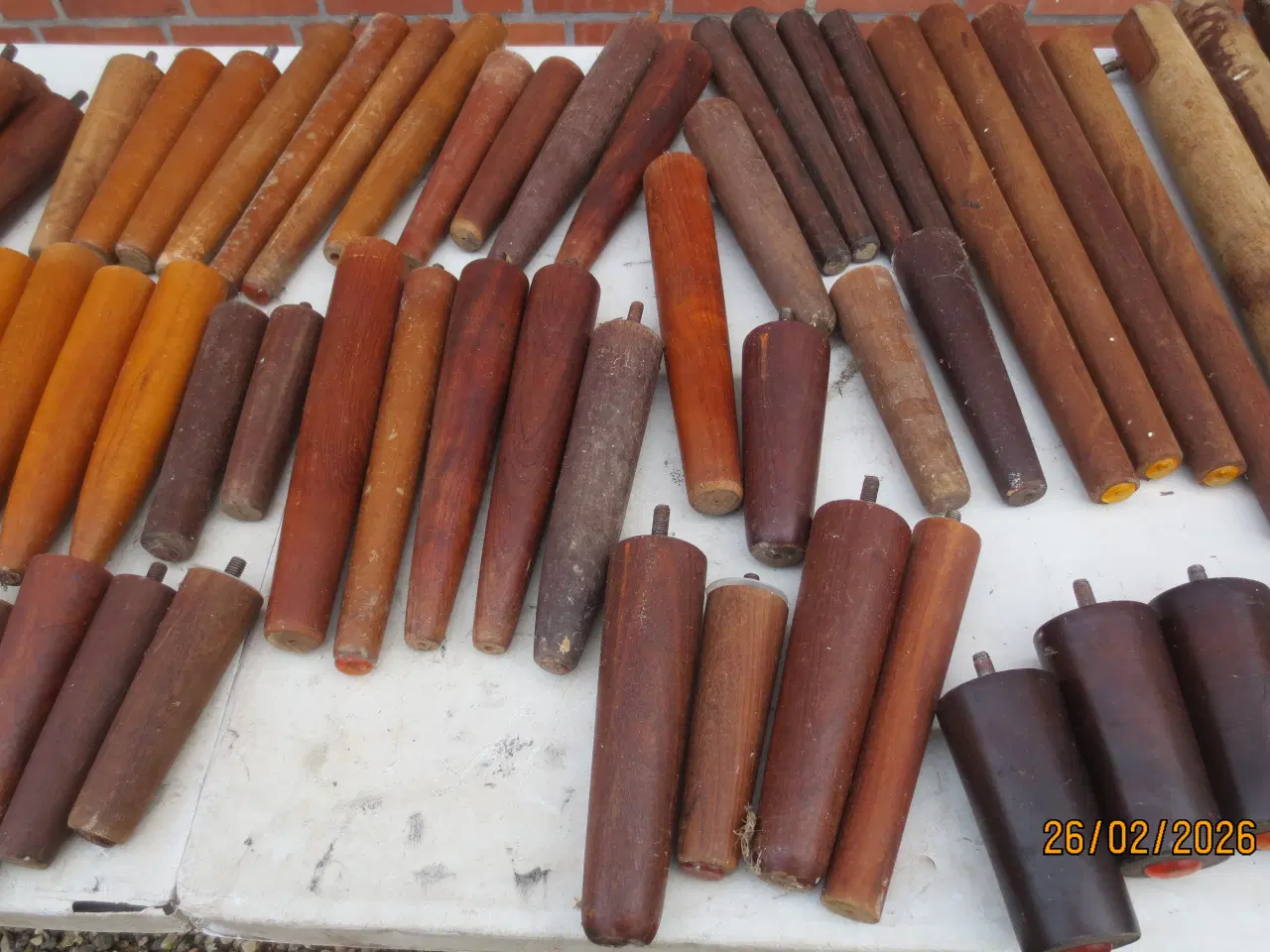 Billede 3 - 92 stk Teakben i forskellige mål