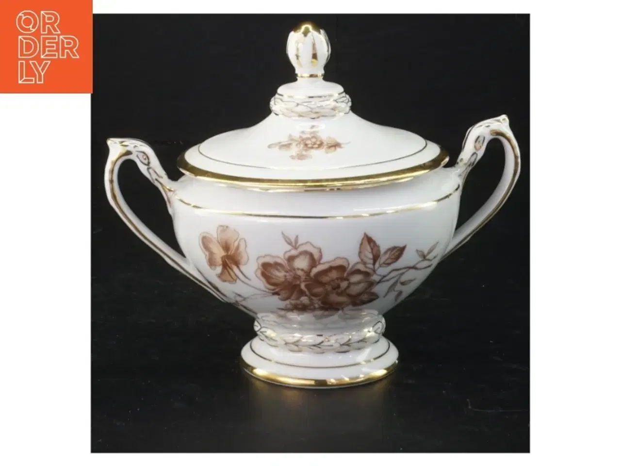 Billede 1 - Porcelænssukkerskål med låg (str. Ø 11 cm)