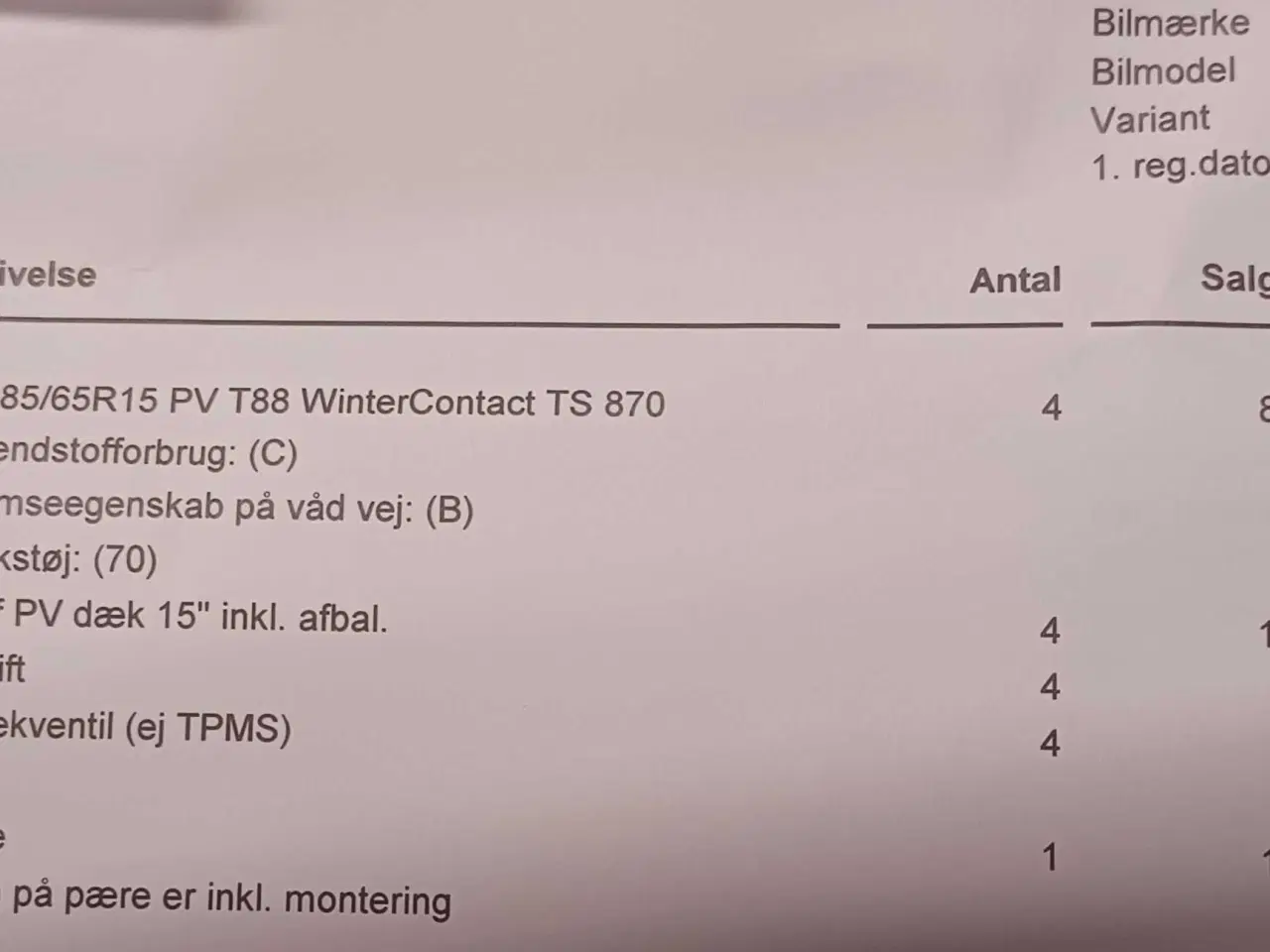 Billede 2 - Vinterdæk med stålfælge