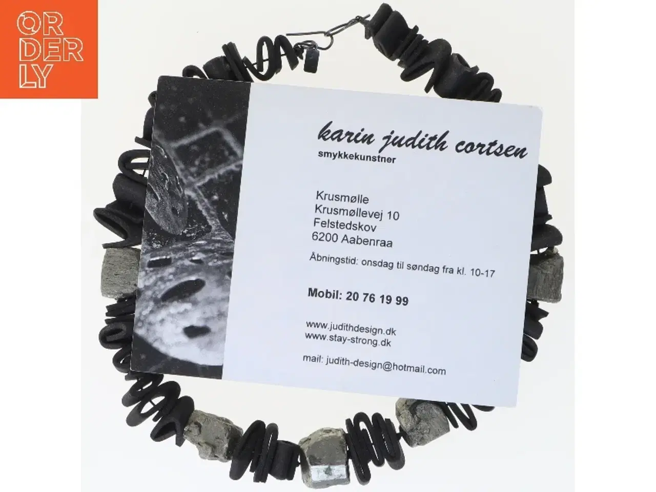 Billede 3 - Halskæde med sten og spiraler fra Judithdesign (str. 47 cm)