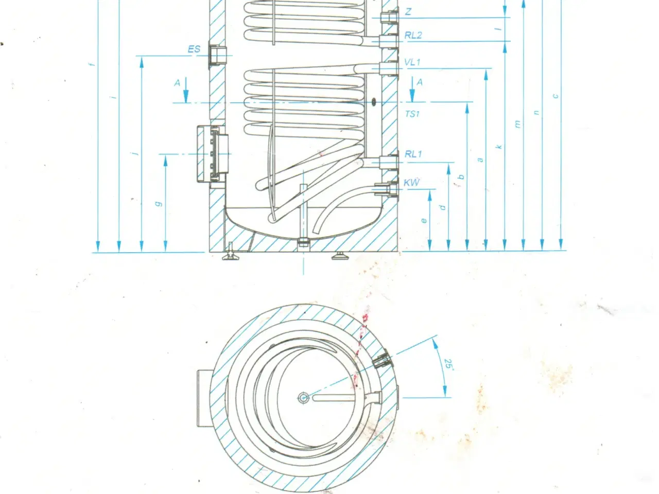 Billede 3 - Varmtvandsbeholder – 300 Liter med 2 Spiraler