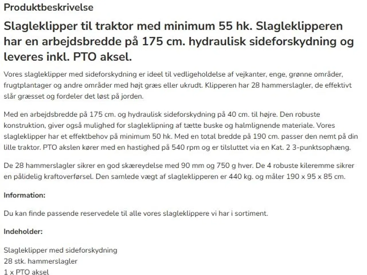 Billede 4 - Slagleklipper med sideforskydning og arbejdsbredde