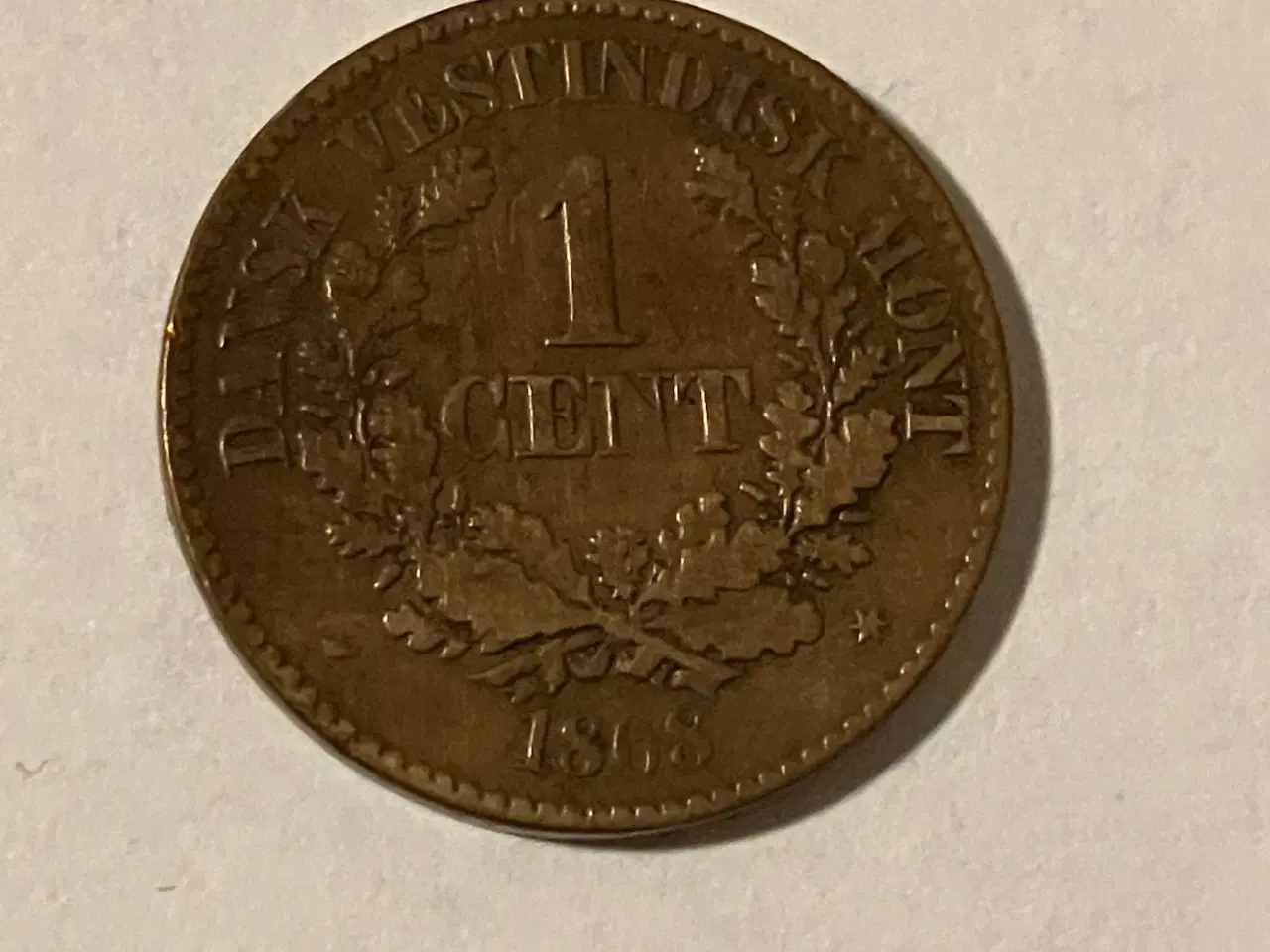 Billede 1 - 1 Cent Dansk Vestindien 1868