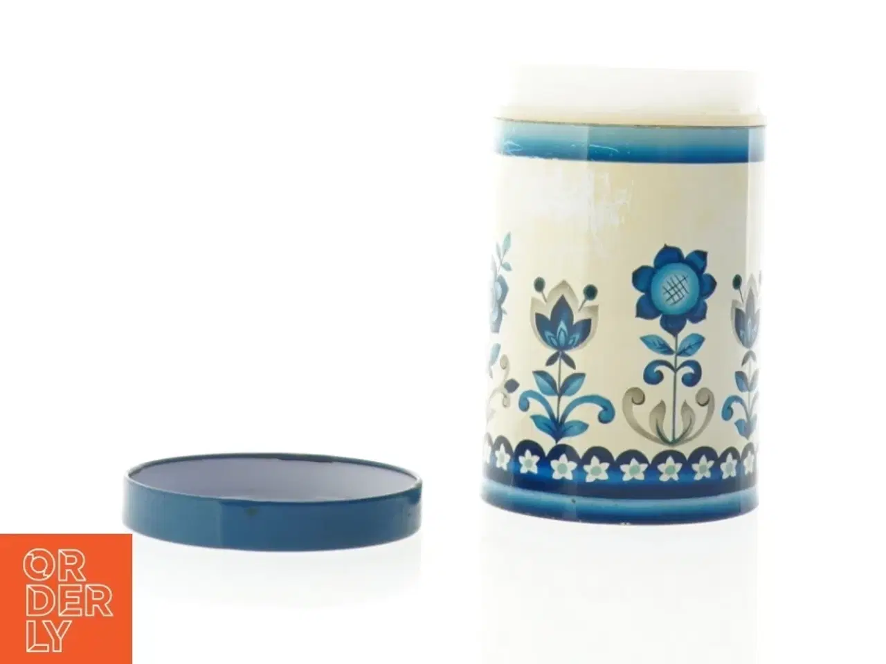 Billede 2 - Retro Emaljeret dåse med blomstermotiv (str. 14 x 9 cm)