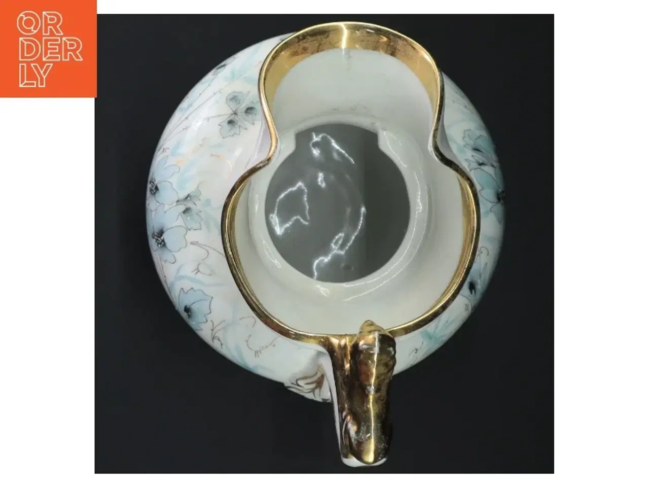 Billede 3 - Porcelænskande med gulddekoration (str. H. 26 cm)