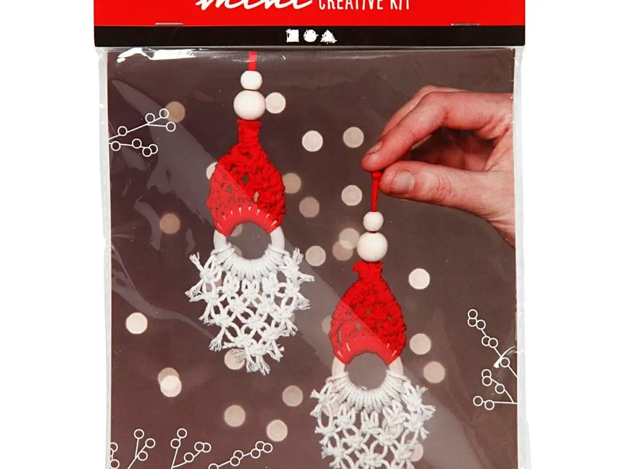 Billede 1 - Mini DIY Kit, macramé nisse, H: 14 cm, 1 pk.