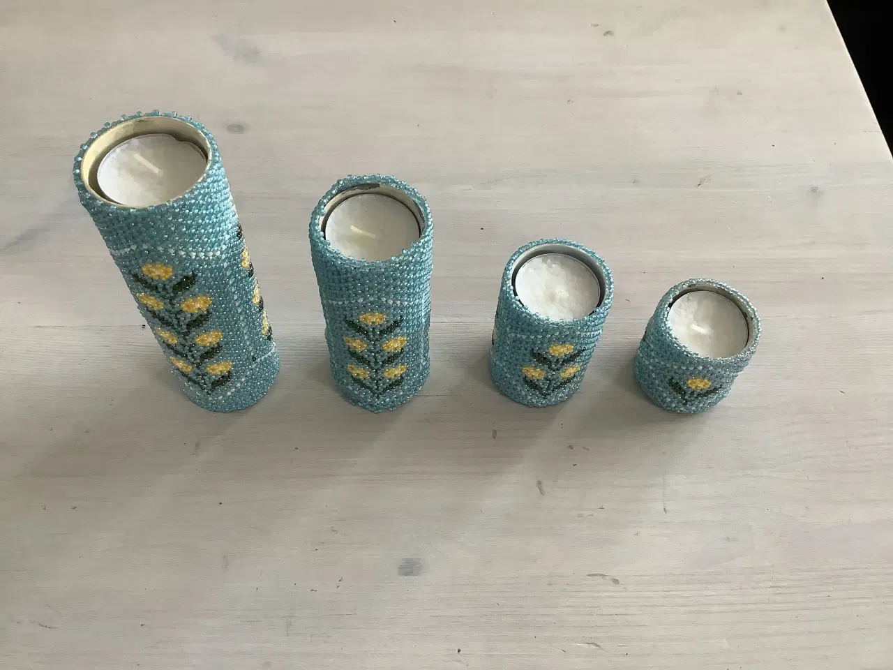 Billede 1 - 4 fyrfadslys stager i forskellige størrelser 