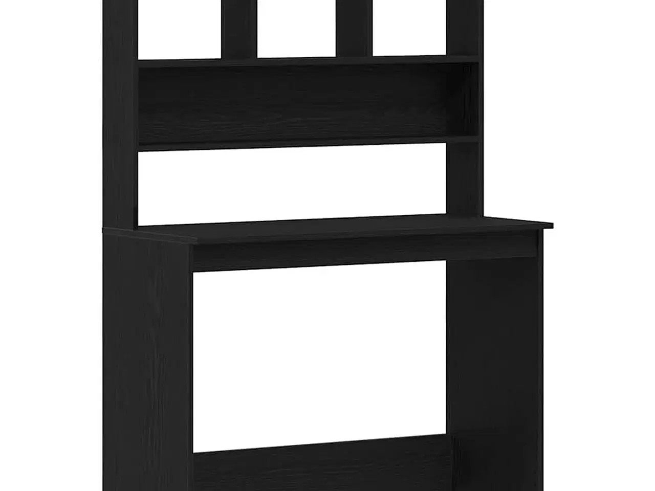 Billede 2 - Skrivebord m. hylder 102x45x148 cm konstrueret træ sort egetræ