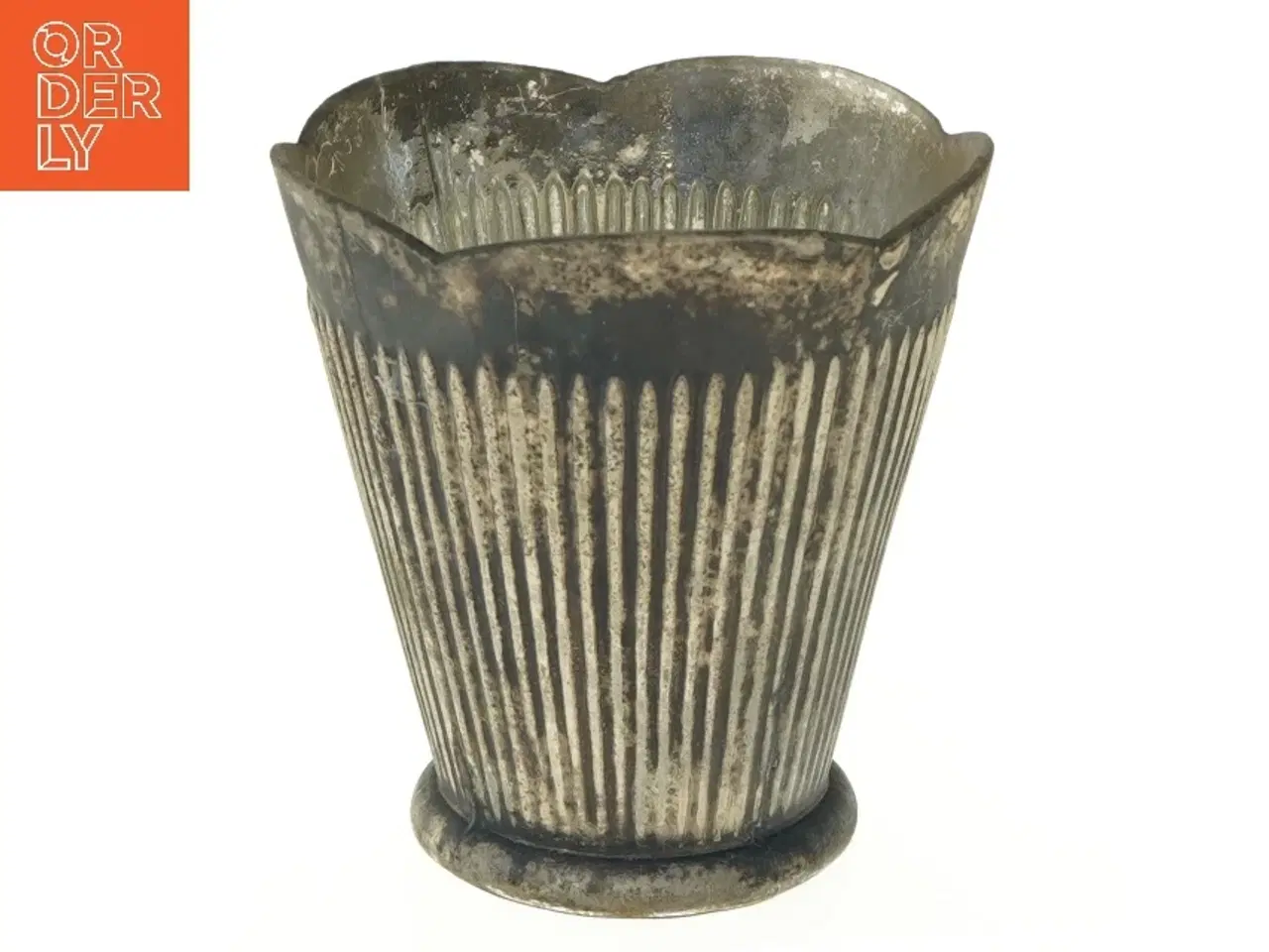 Billede 1 - Rillet vase i antik stil (str. Ø 13 cm længde 13,5 cm)