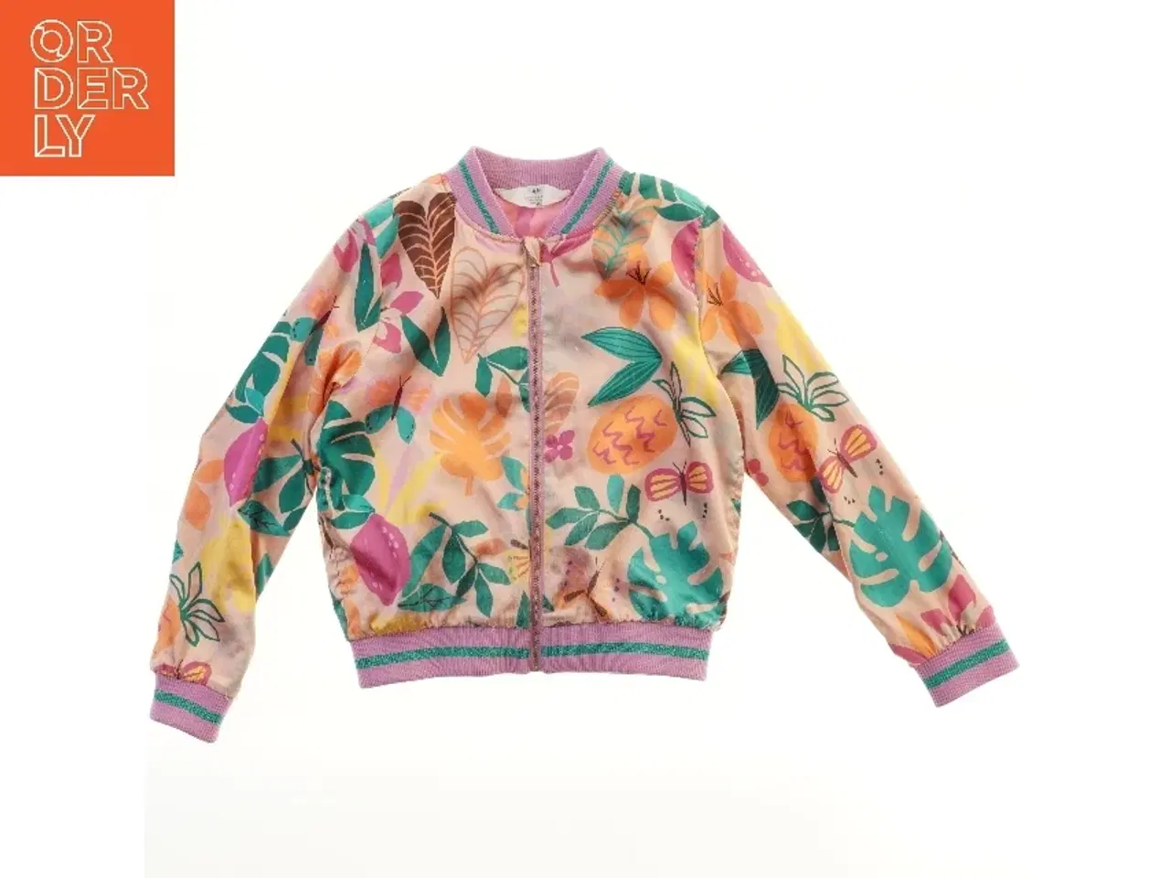 Billede 1 - Bomberjakke med tropisk mønster fra H&M (str. 134)